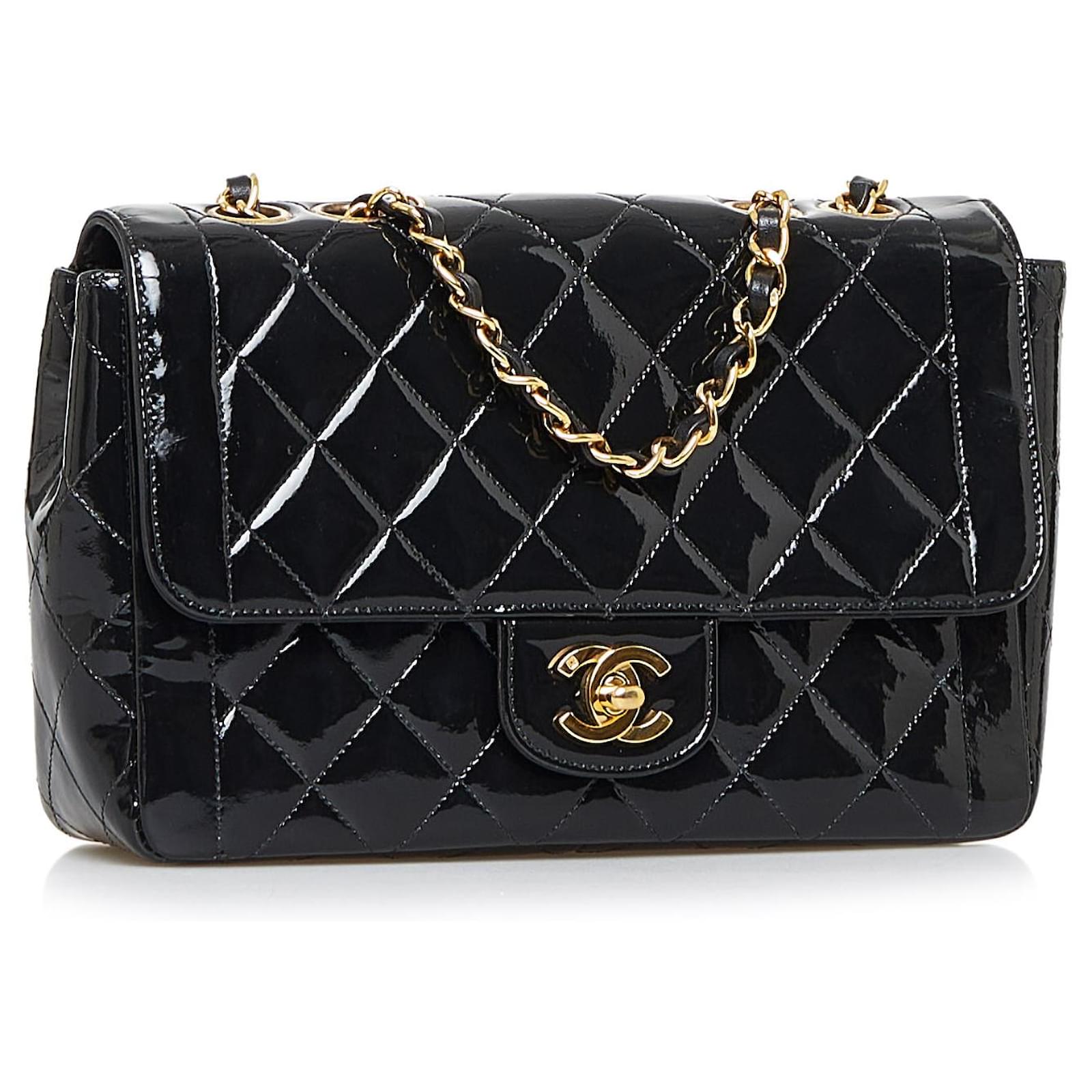 Chanel Small Black Quilted Lambskin Border Flap Bag