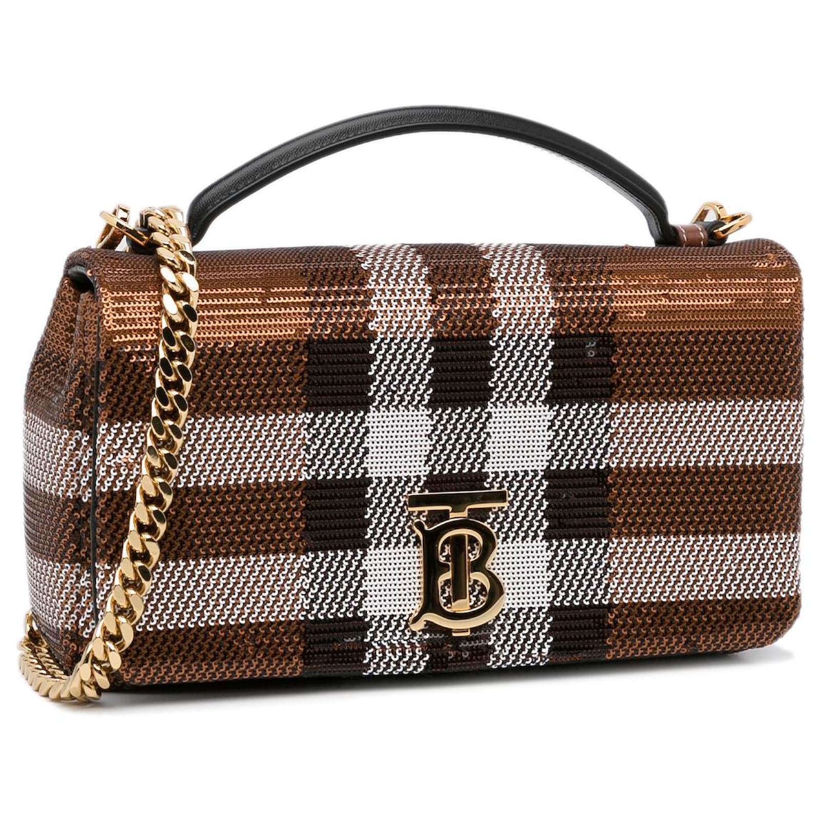 Burberry Lola Check Sequins Wallet on Chain