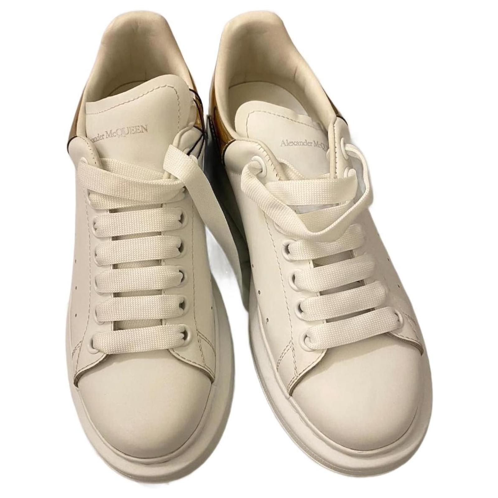 Alexander McQueen White/Rose Gold Oversized Sneakers Size EU 39 Alexander  McQueen | TLC
