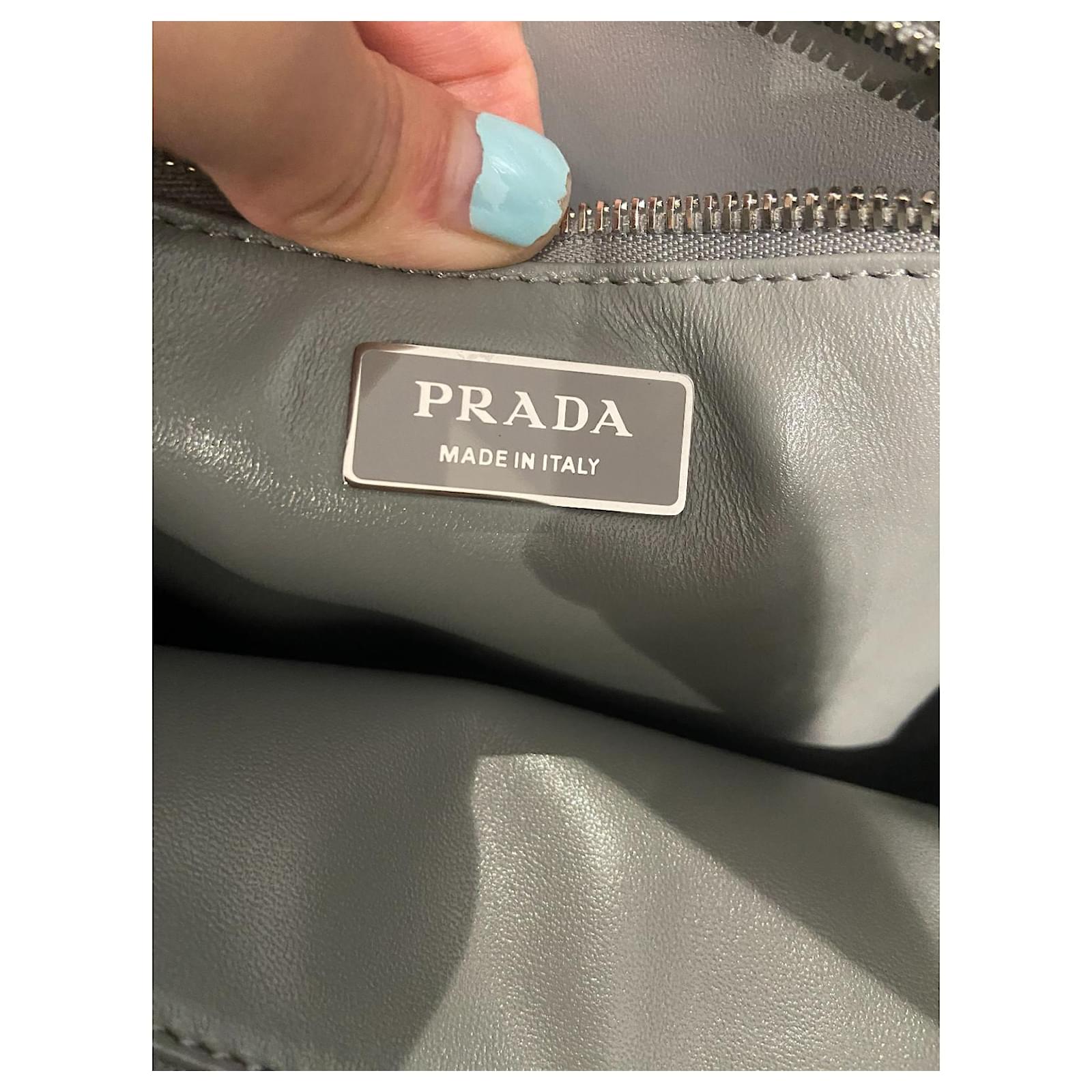 Prada Medium Antique Nappa Leather Top Handle Bag in Gray