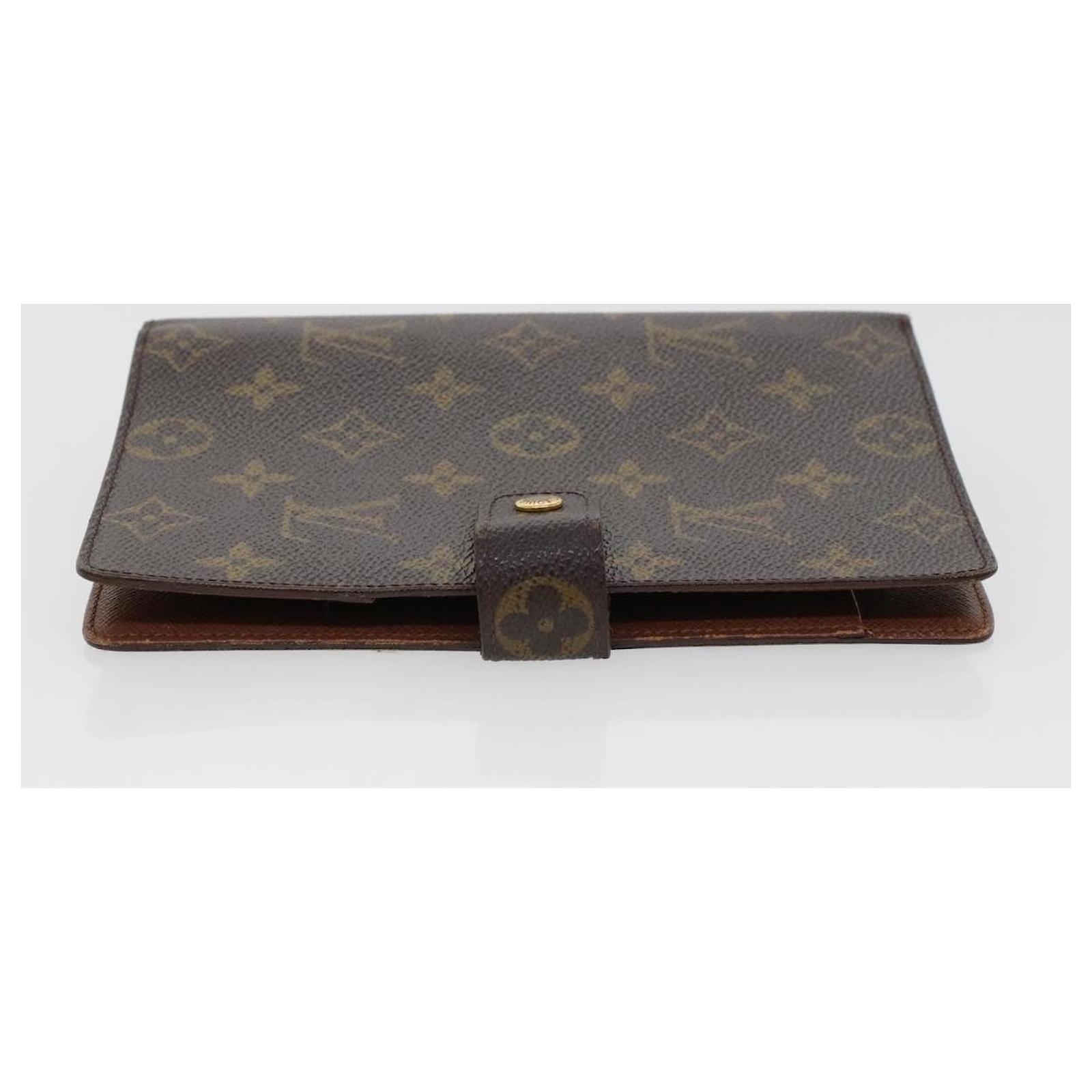 LOUIS VUITTON Ring Agenda Cover Large Damier Ebene Cover Brown