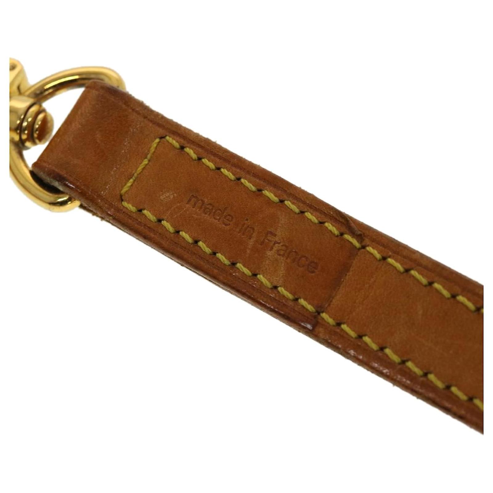 LOUIS VUITTON Shoulder Strap Leather 36.6 Beige LV Auth 43971