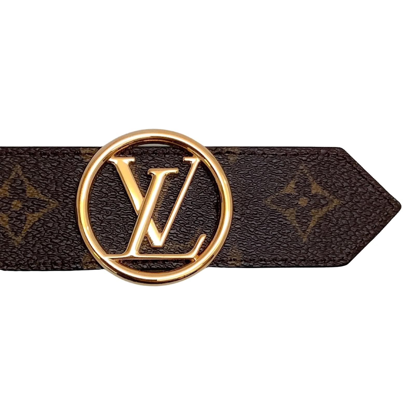 Louis Vuitton Mono Circle Gold Buckle Belt Leather ref.942229