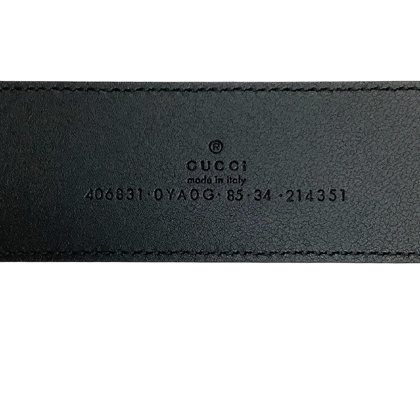 Gucci Wide Black Leather Belt with Gold GG Logo Buckle ref.942234