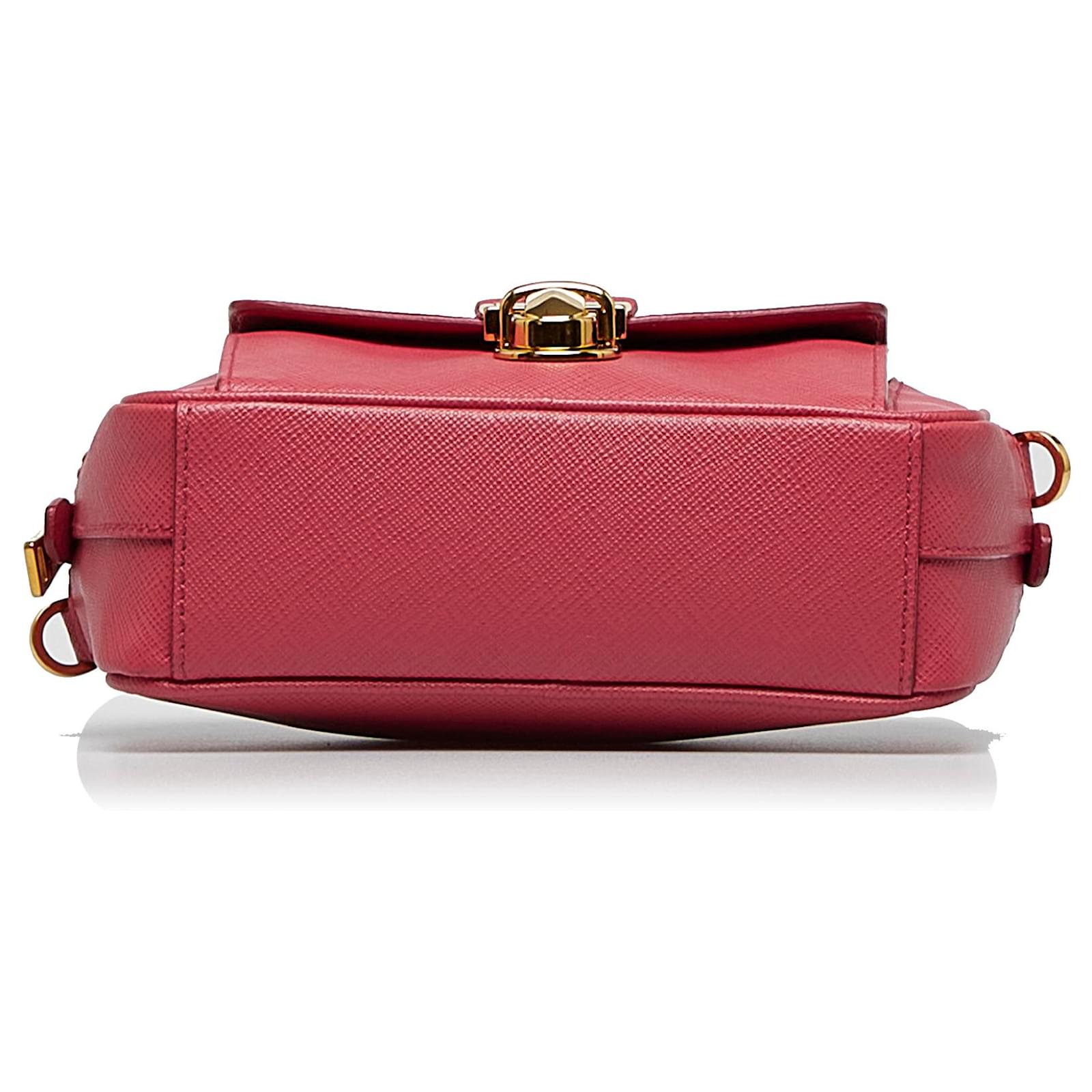 Prada Pink Saffiano Camera Bag Leather Pony-style calfskin ref