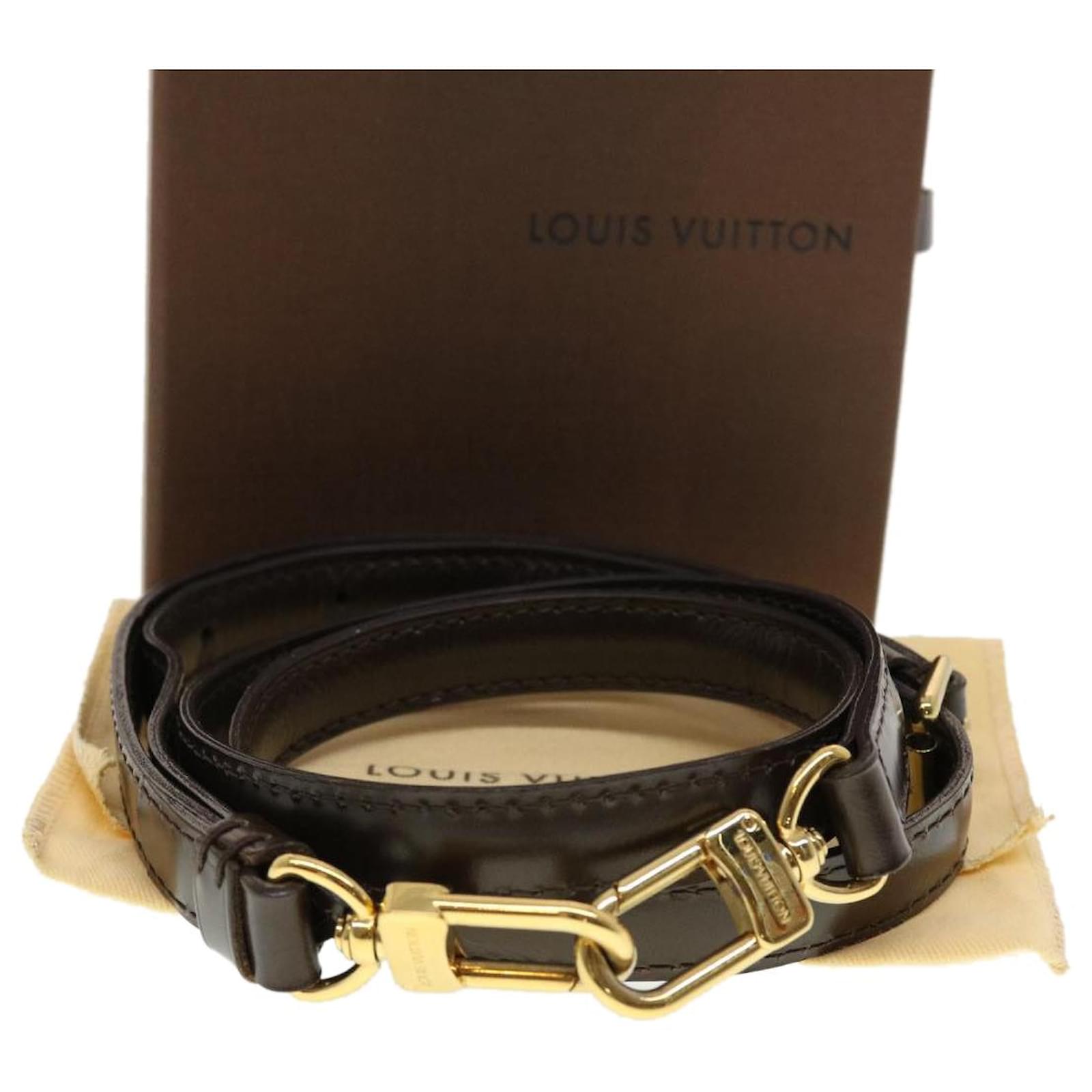 LOUIS VUITTON Damier Ebene Shoulder Strap Leather 37.4-44.5