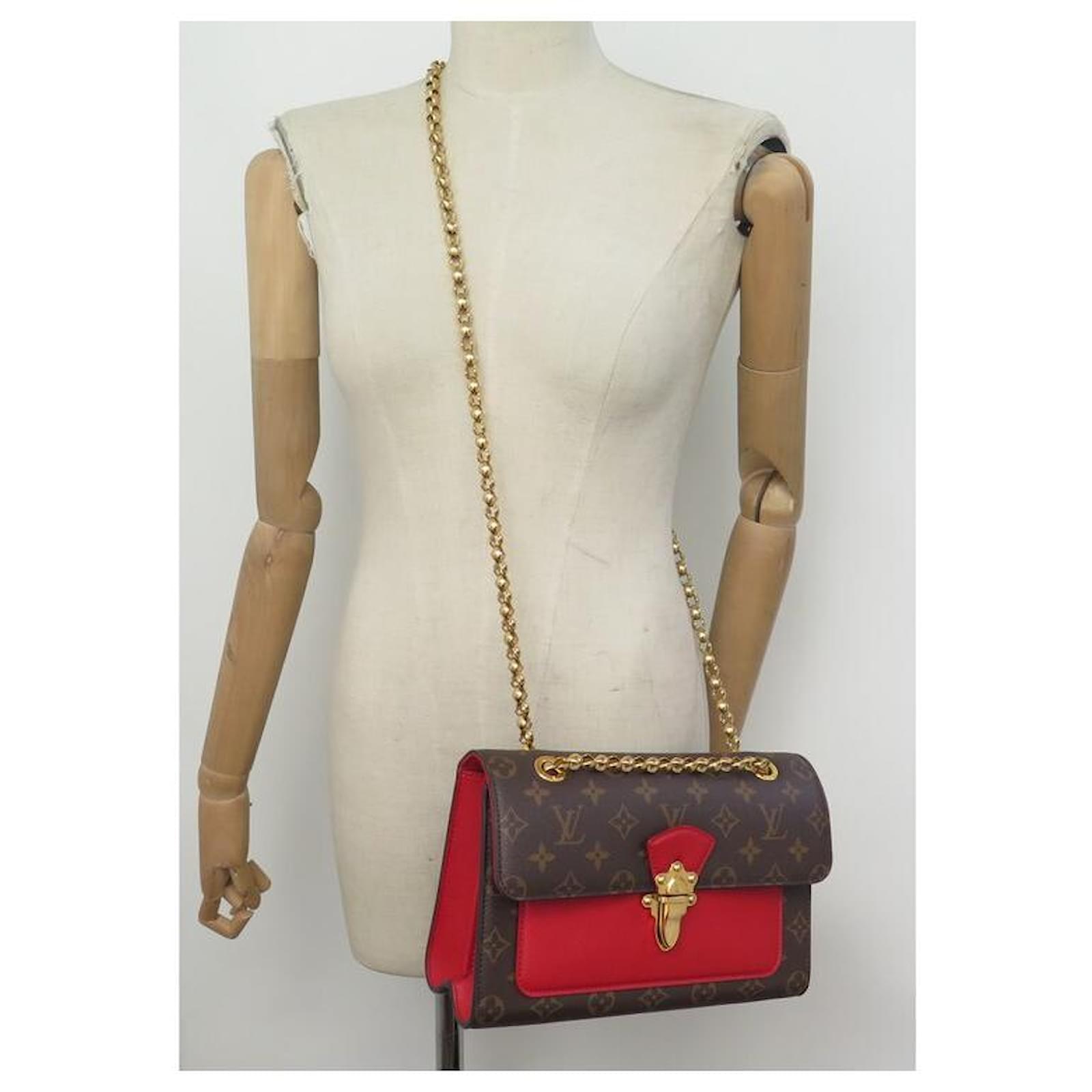 Louis Vuitton Monogram Victoire Cherry Chain Shoulder Bag Red Brown Gold