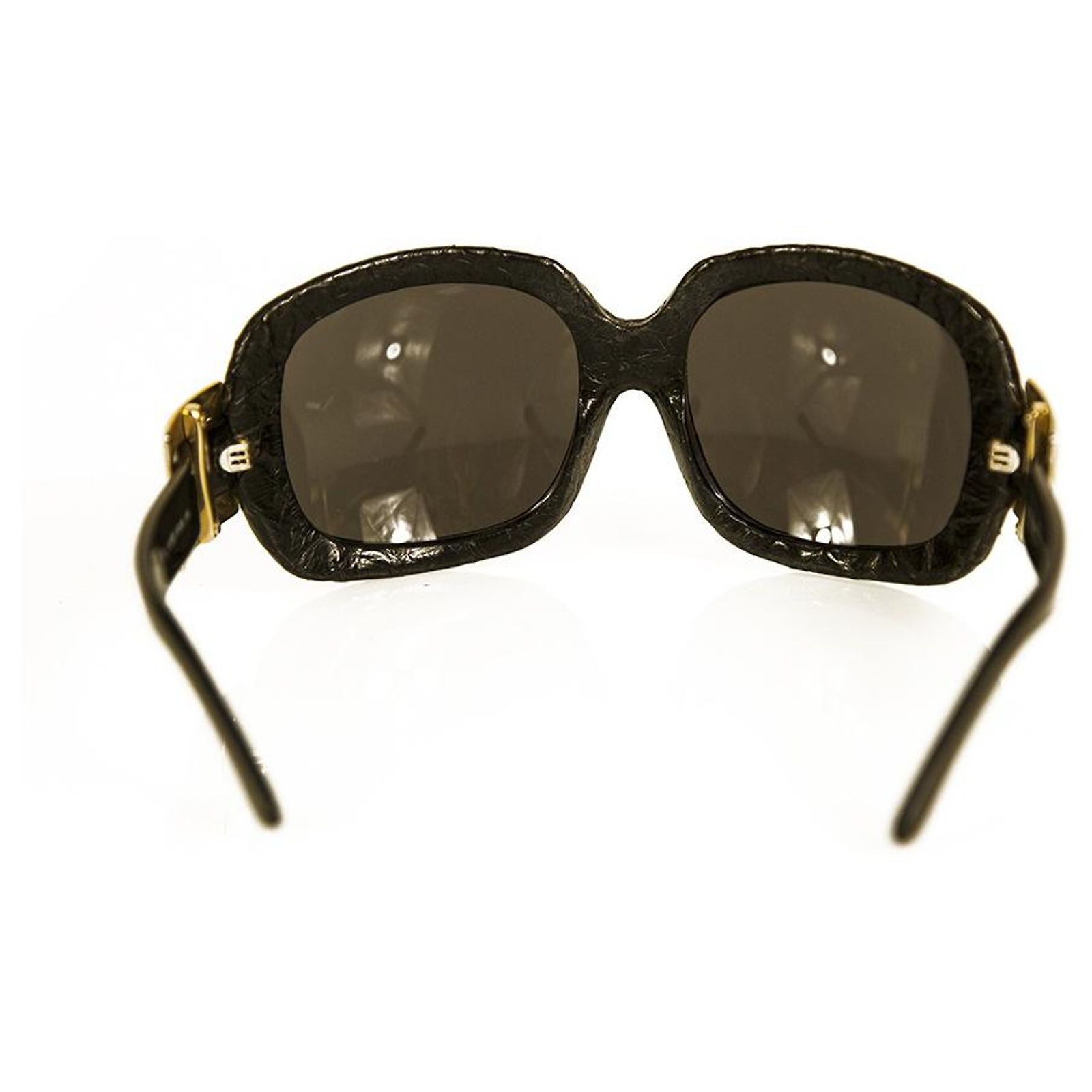 Roger Vivier RV4 Black Crocodile Effect Frame Gold Buckle  display picture 1