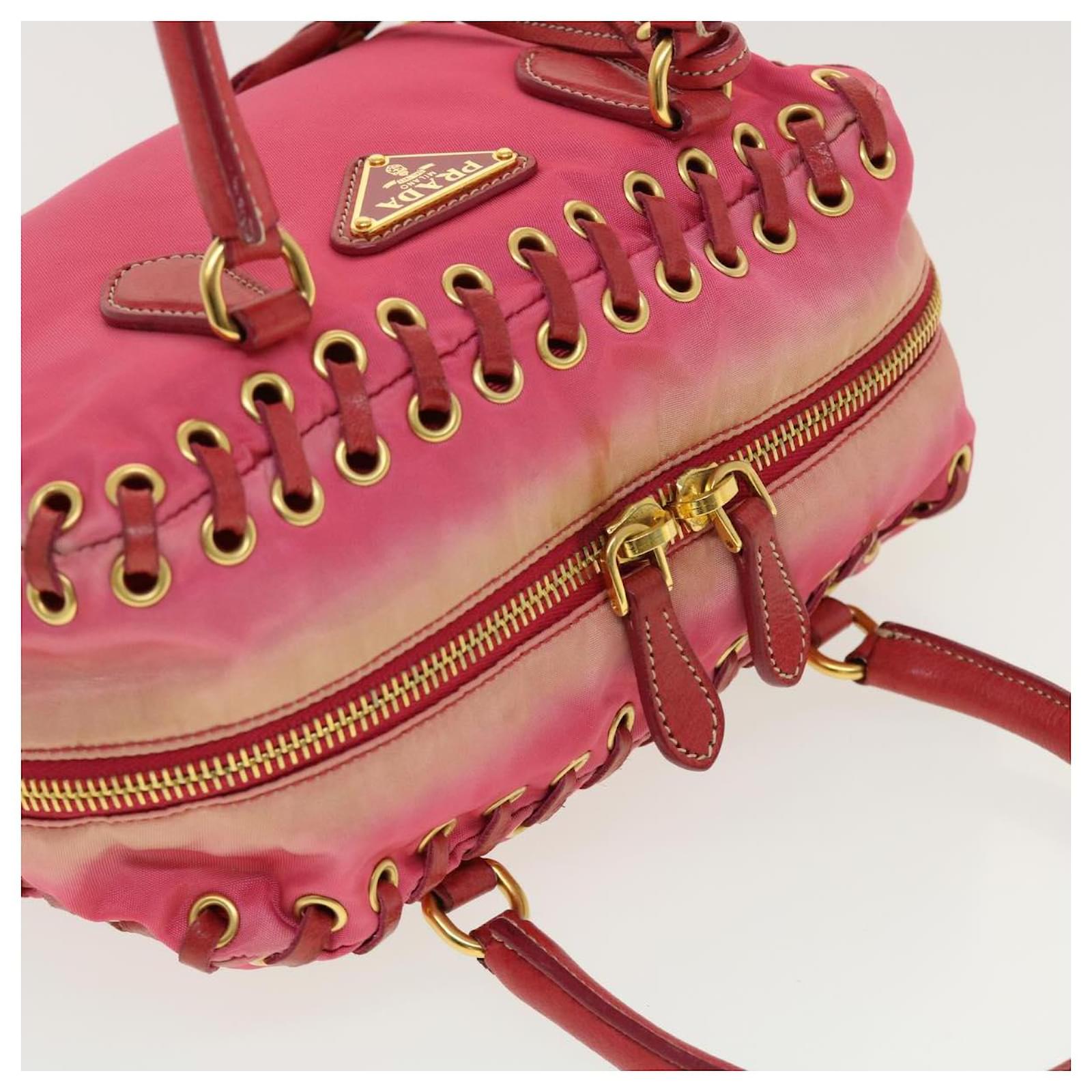 PRADA Hand Bag Nylon Pink Auth 42718 ref.943779 - Joli Closet