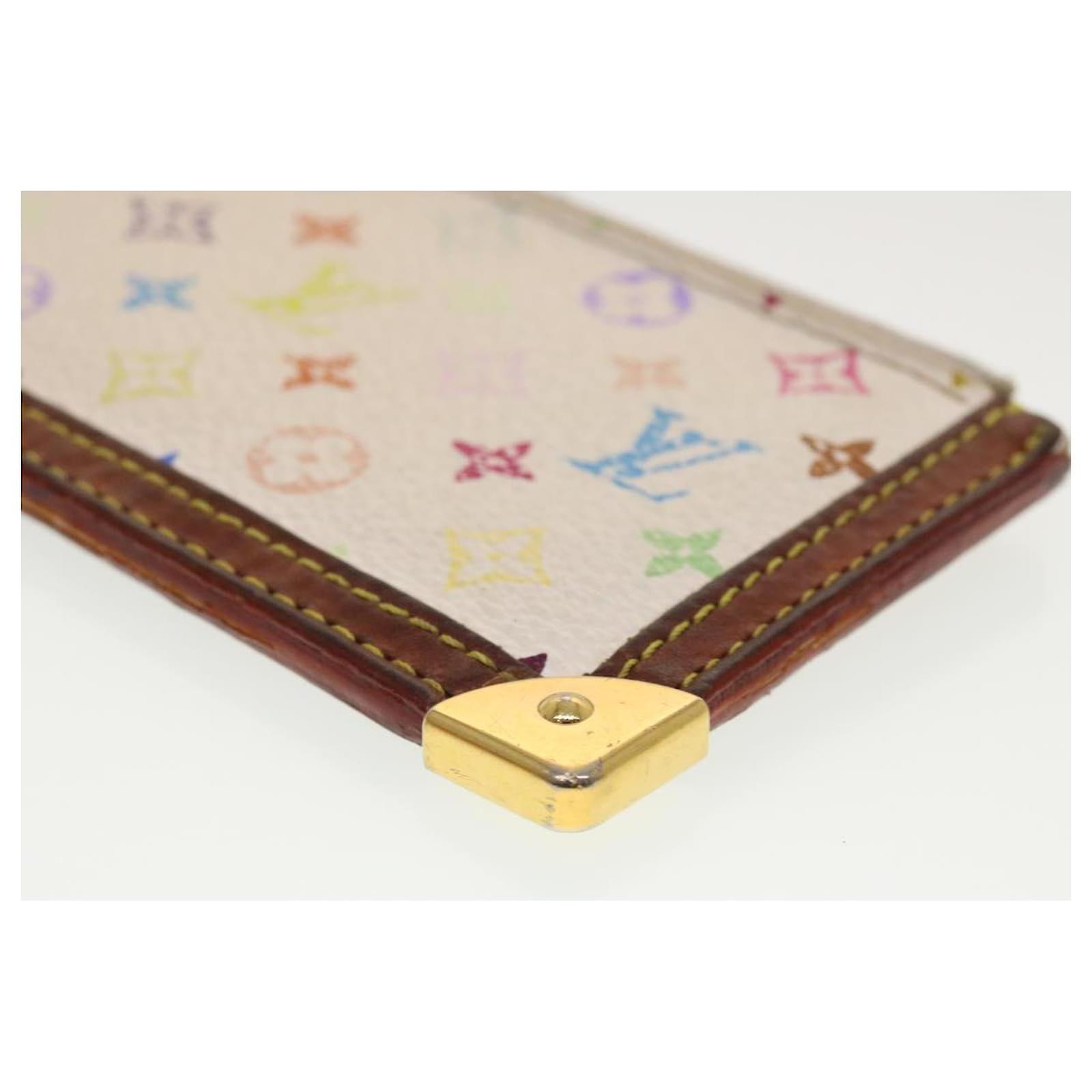 LOUIS VUITTON Multicolor Pochette Cles Coin Purse White M92655 LV