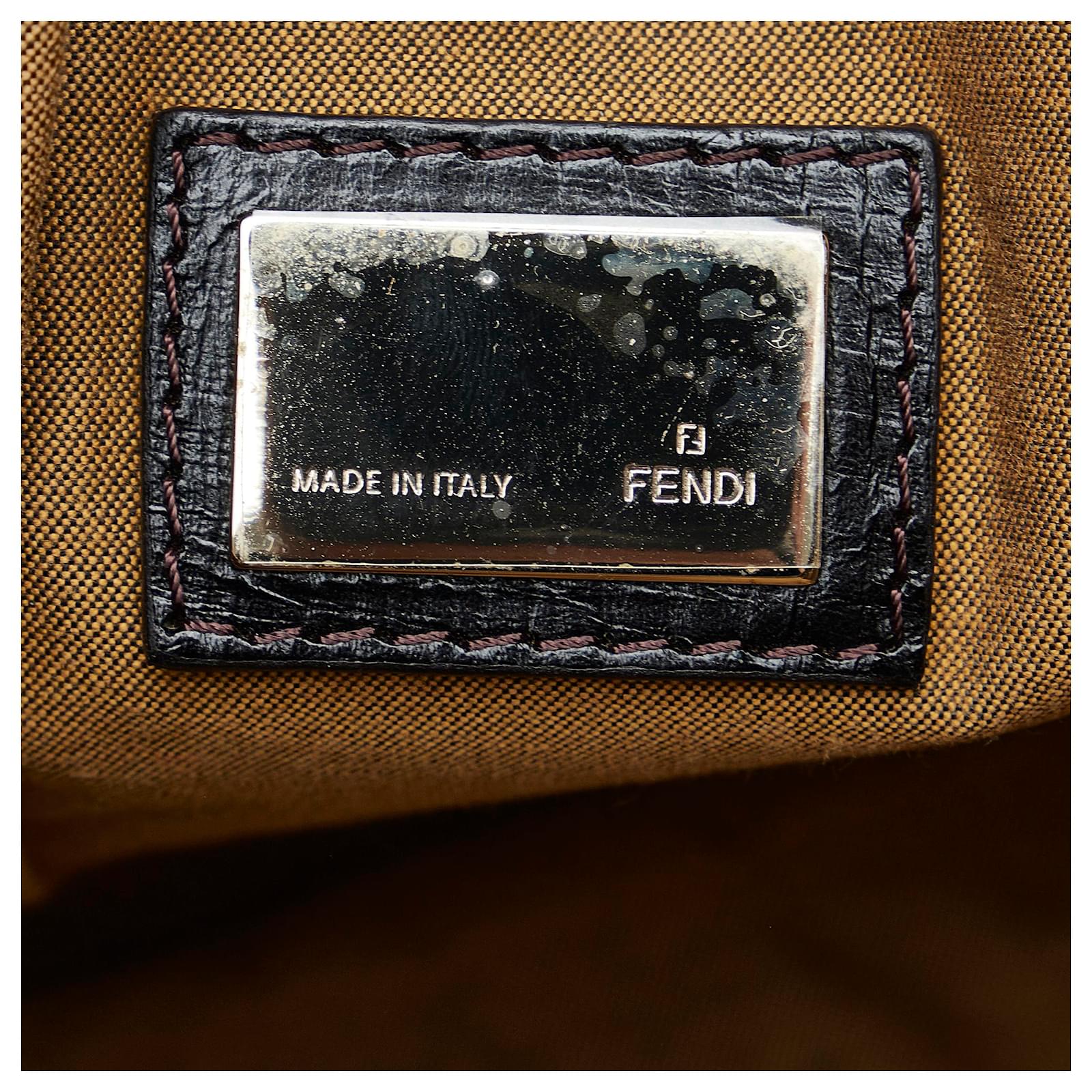 Brown Fendi Zucca Chef Zip Crossbody Bag