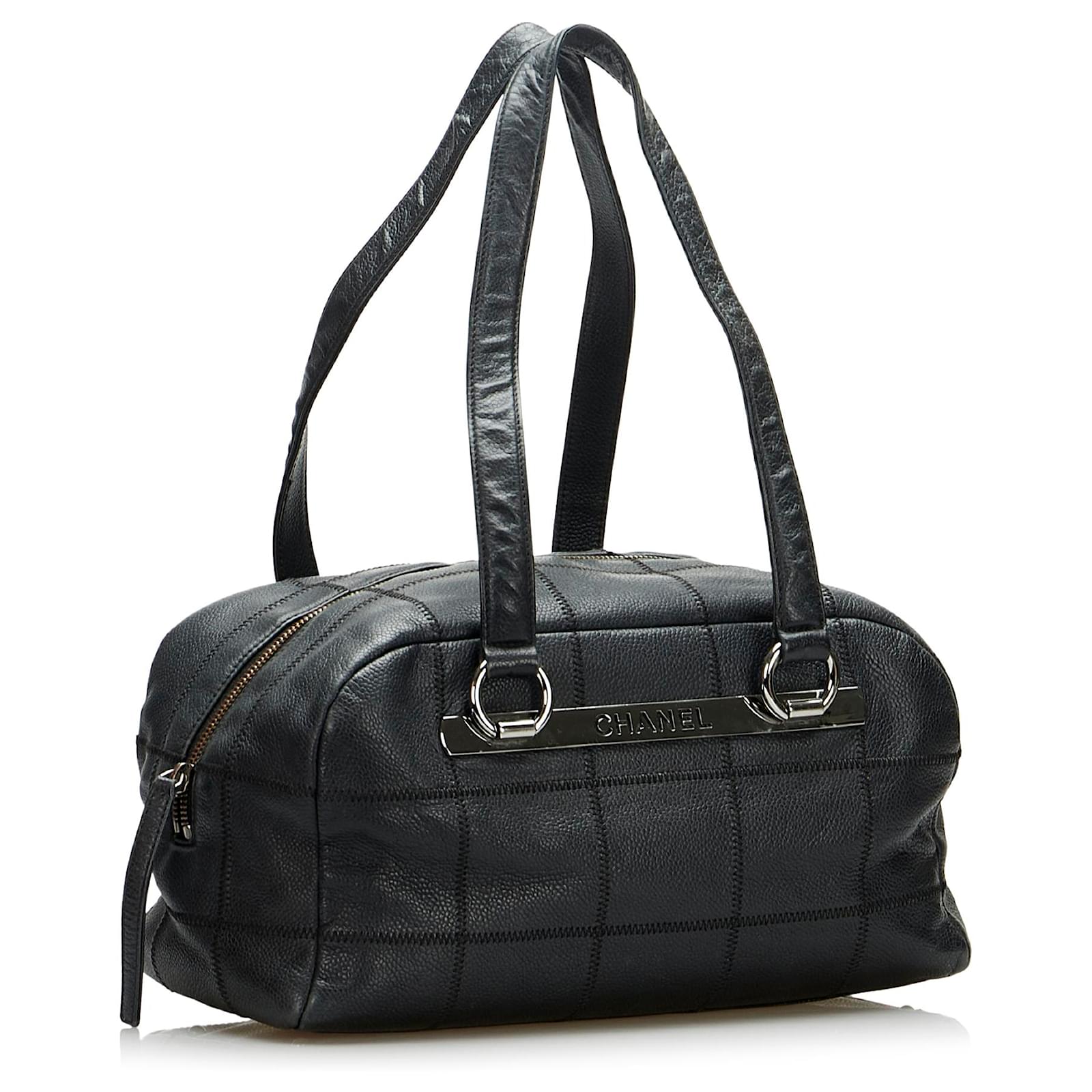 Chanel Black Caviar Square Stitch Shoulder Bag Leather ref.944574