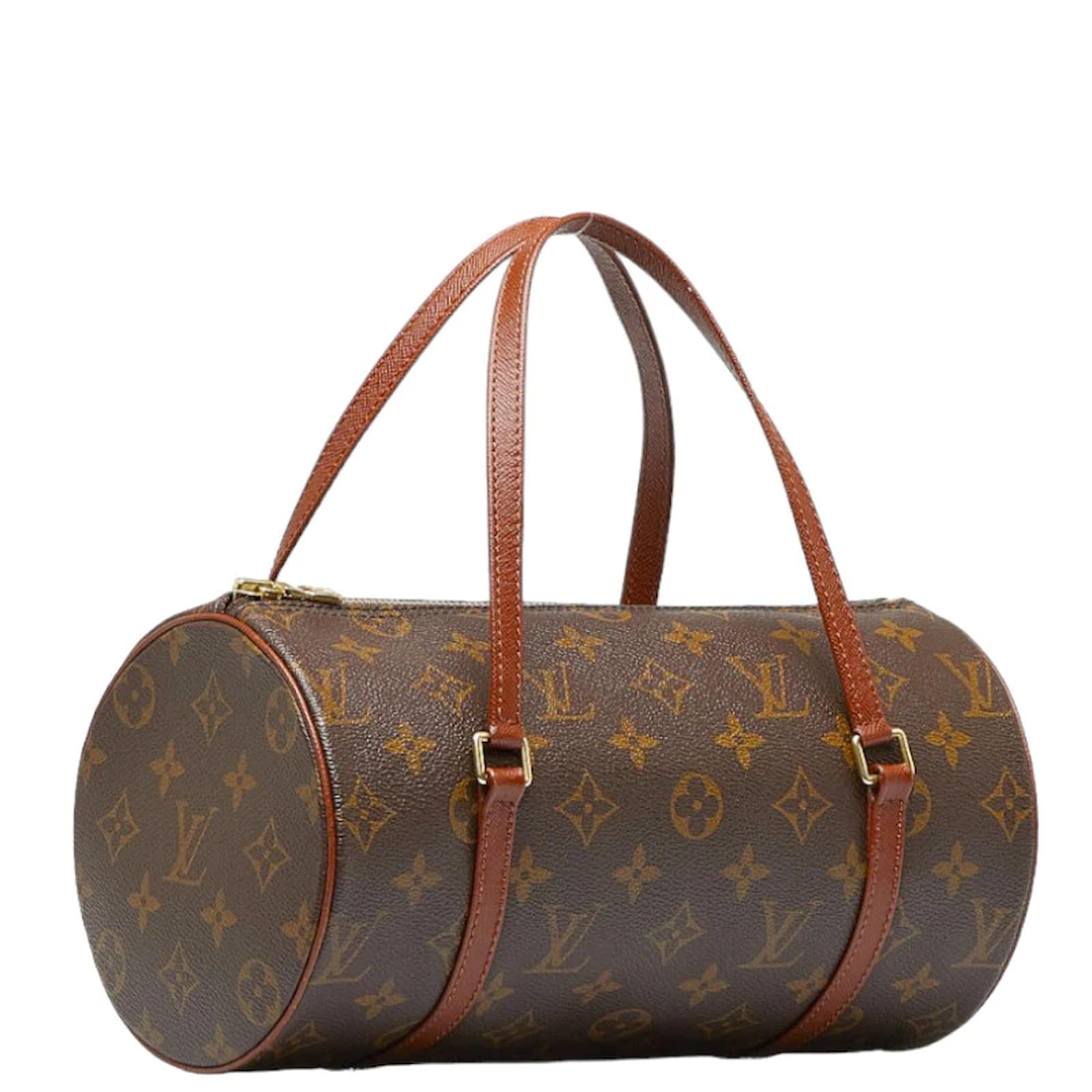 LOUIS VUITTON Papillon 26 Monogram Canvas Satchel Bag Brown