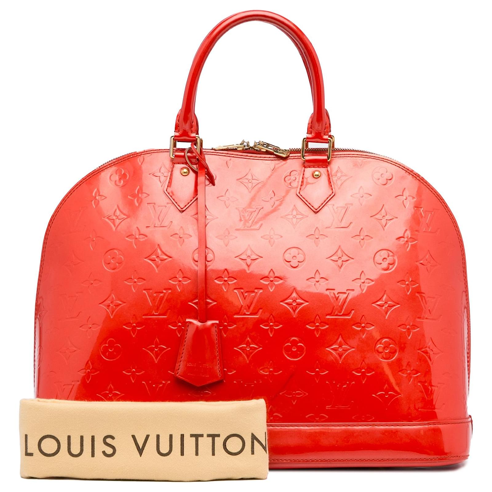 Louis Vuitton Red Monogram Vernis Alma GM Leather Patent leather