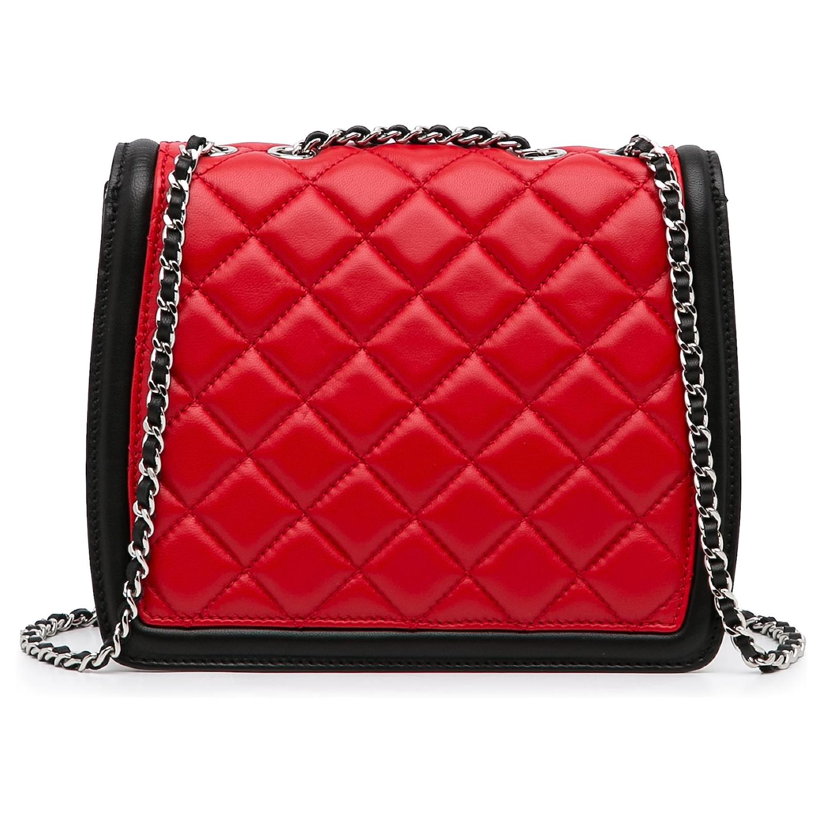 Chanel Red Mini Square Graphic Flap Crossbody Bag Leather Pony-style  calfskin ref.945551 - Joli Closet