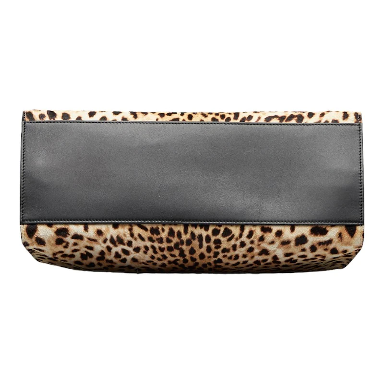 Gucci Sac à main en cuir nymphaea imprimé léopard bambou 453764