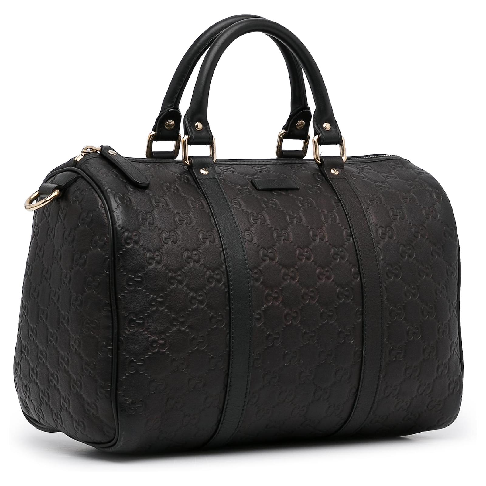 Gucci Black Guccissima Leather Joy Boston Bag Pony-style calfskin