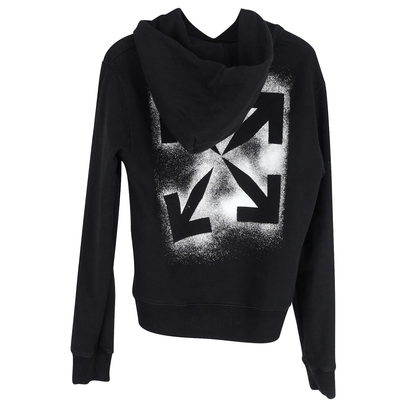 Off White Off White Stencil Arrow Hoodie in Black Cotton ref.946649 Joli Closet