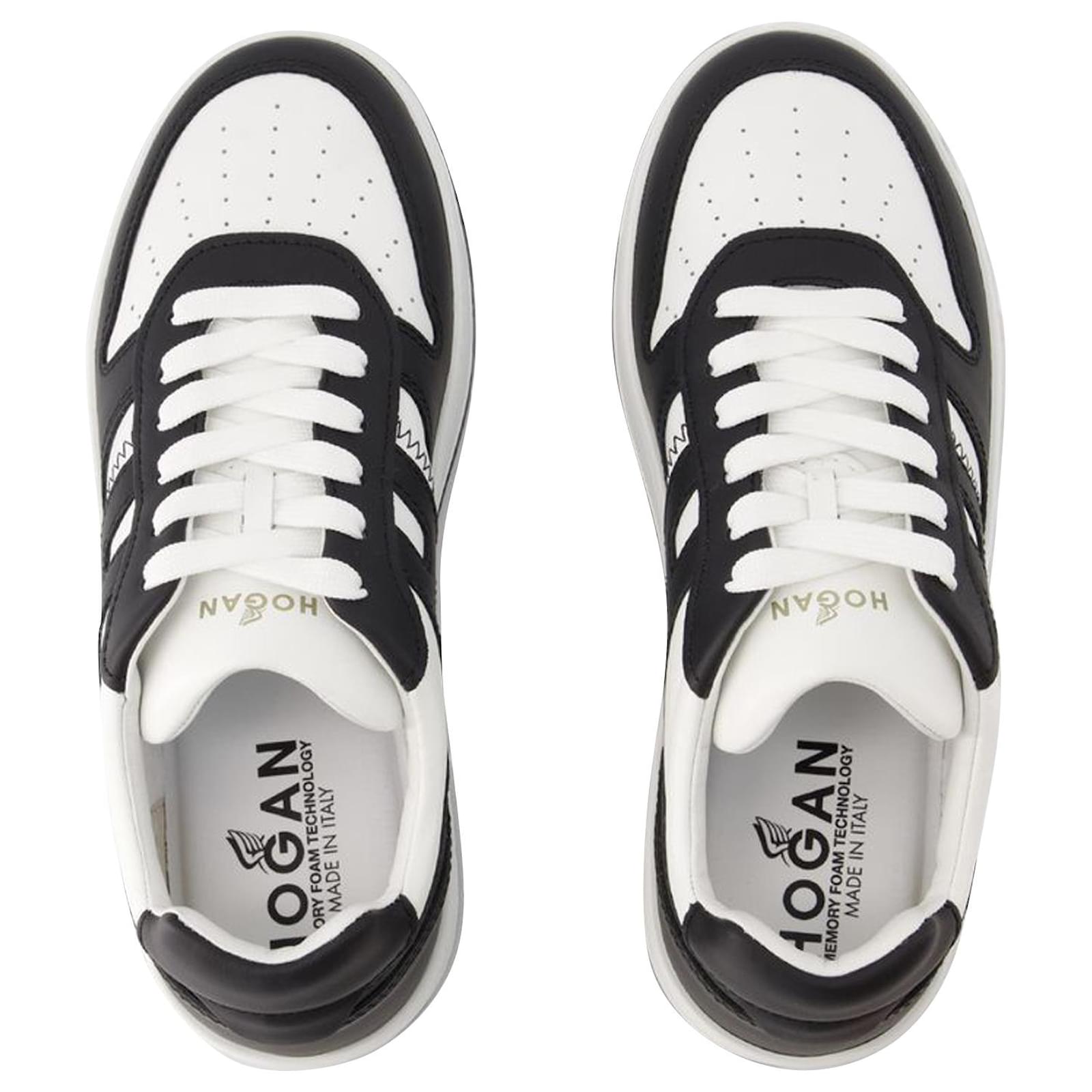【関税込み】H630 Allacciato Sneakers - Hogan - Leather - Bla New Hogan platform interactive black allacciato H Embossed