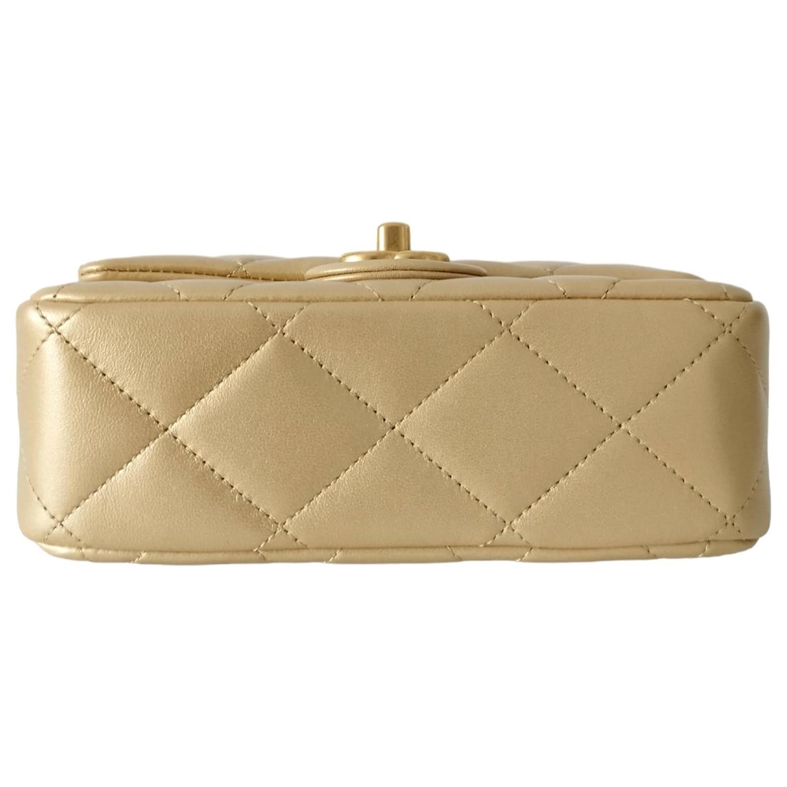 Timeless Chanel Classic Mini Flap bag gold leather 23P Sweet Heart