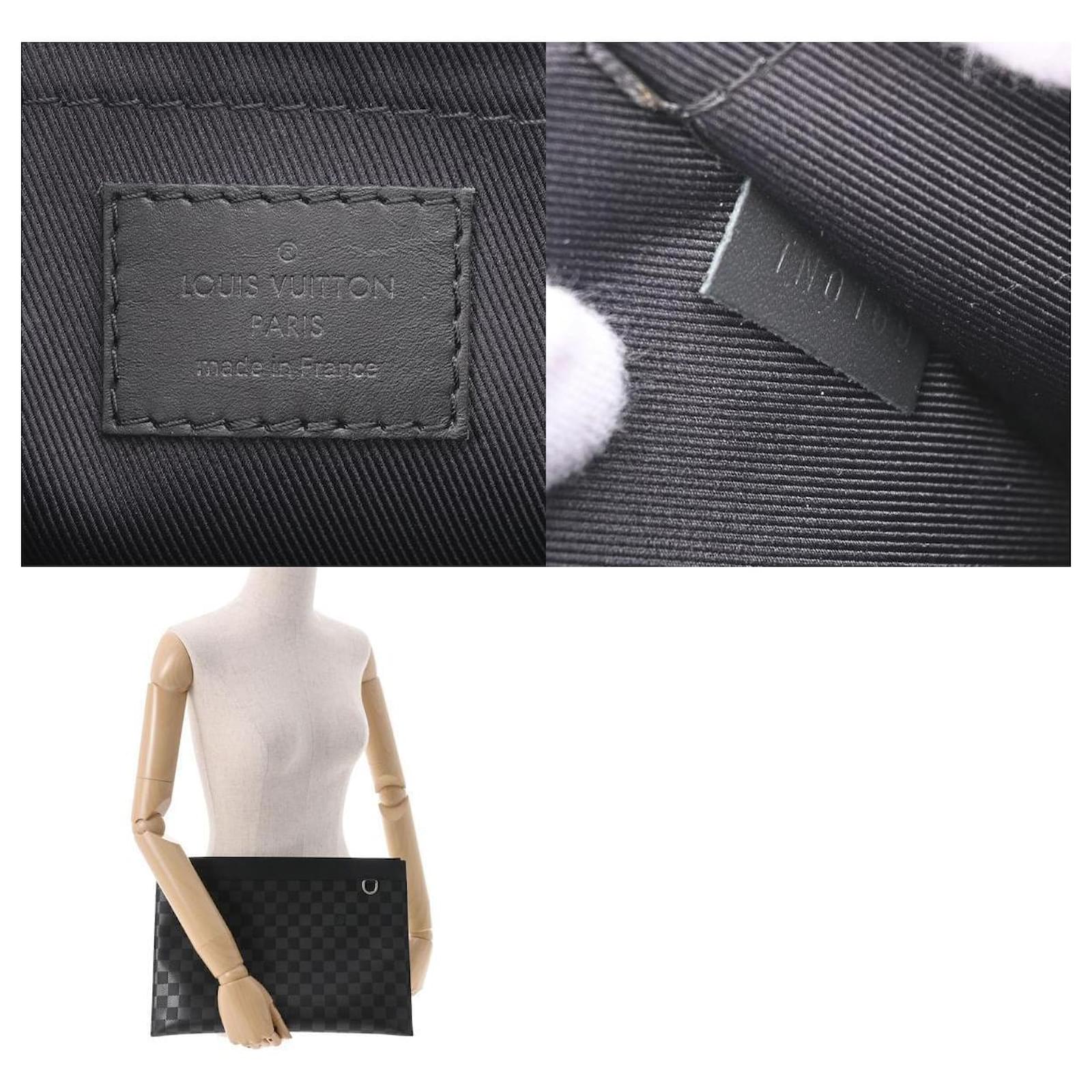 Louis Vuitton Black Leather Damier Infini Discovery Pochette Louis