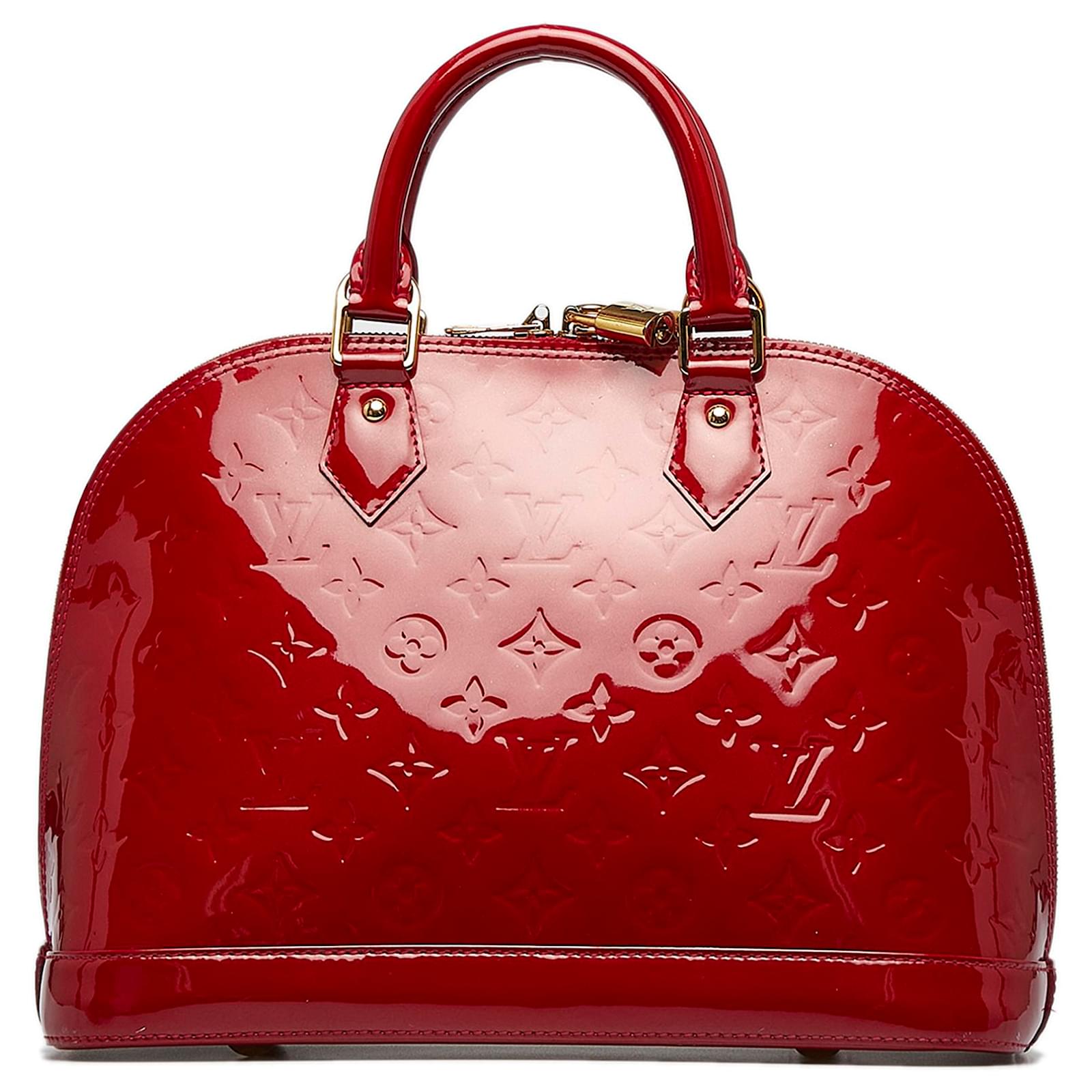 Louis Vuitton Alma Handbag Monogram Vernis Bb Red