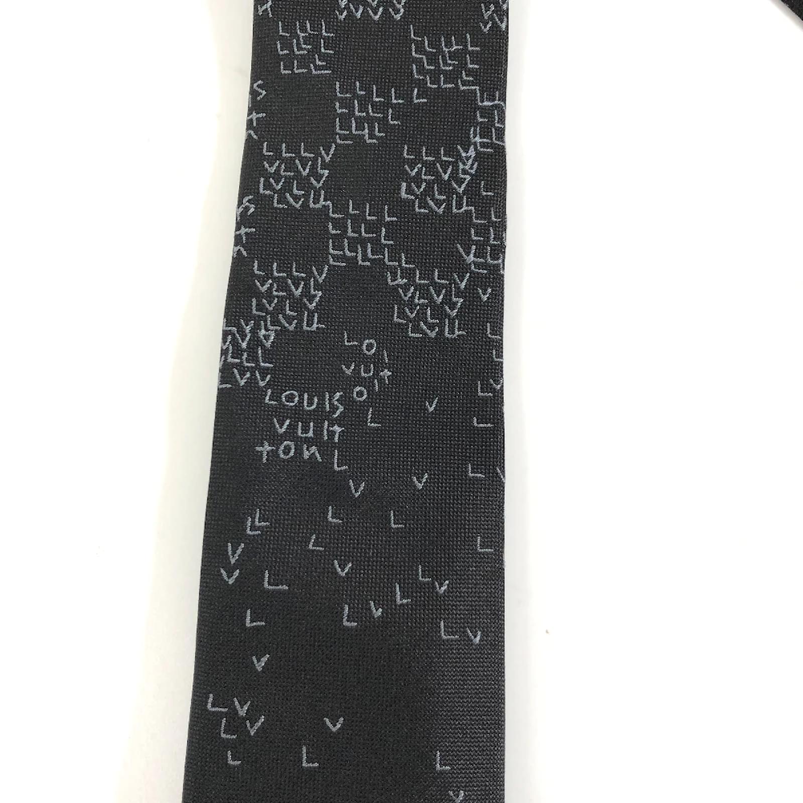 Louis Vuitton Monogram Gradient Tie Grey Silk