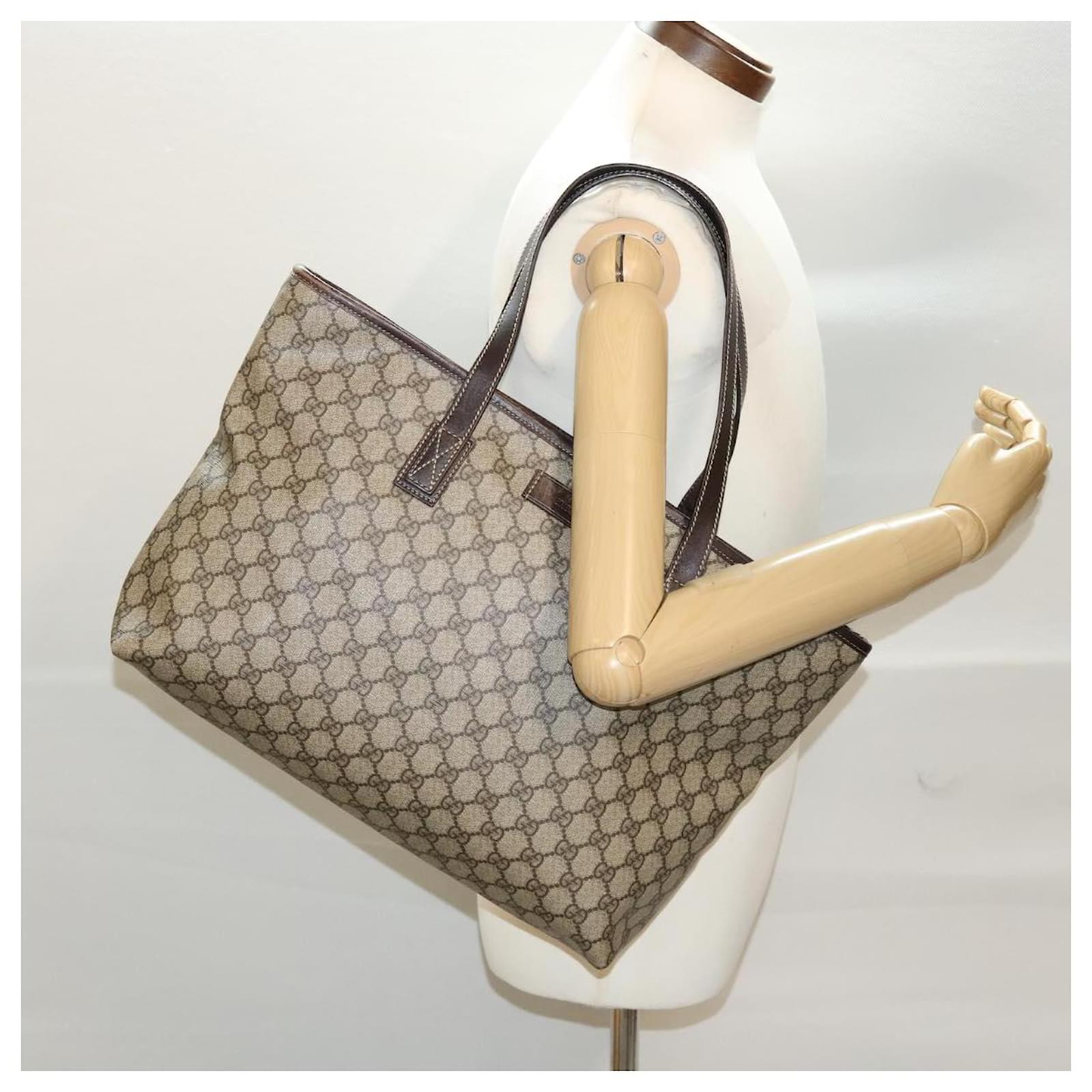 GUCCI GG Supreme Canvas Tote Bag Beige 211137