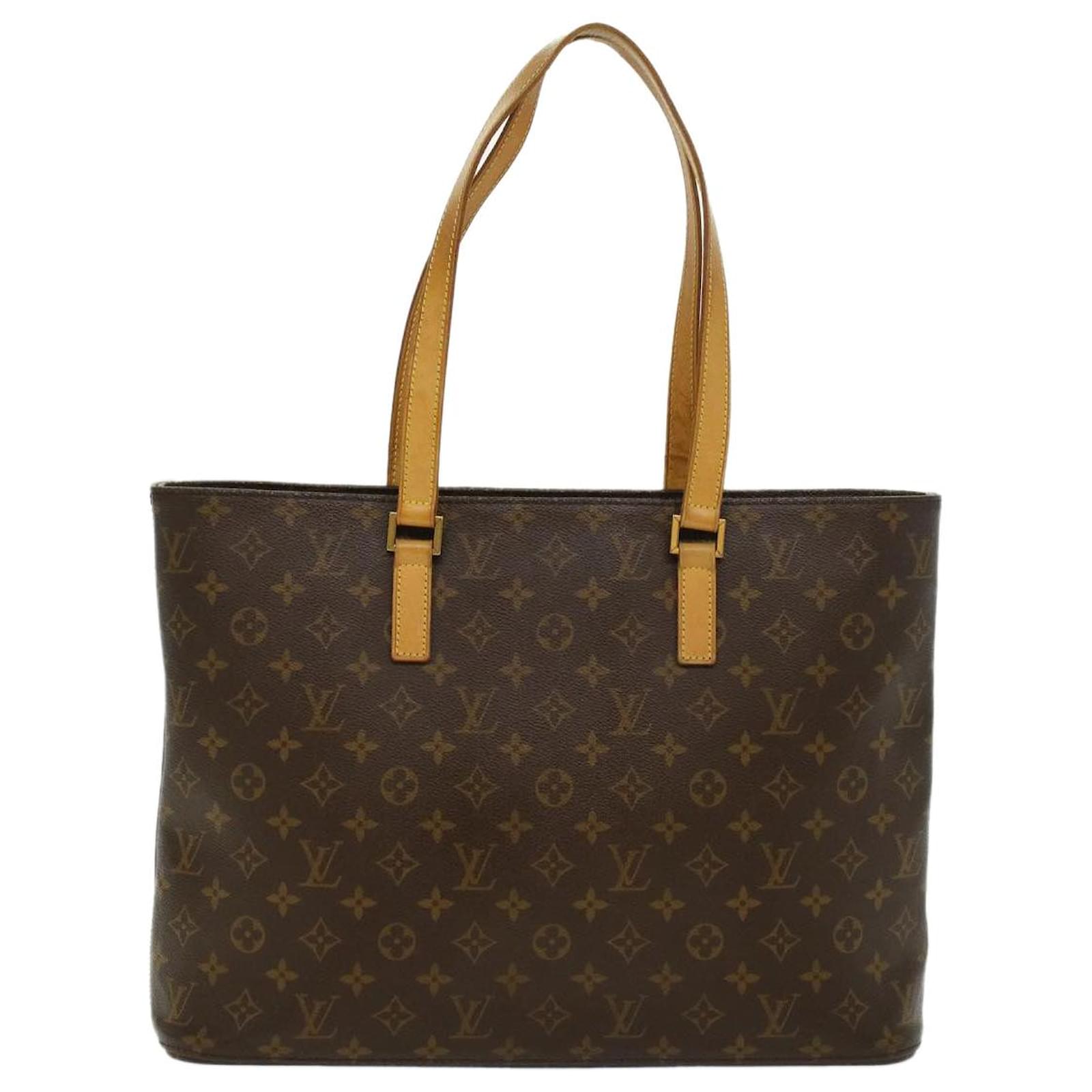 Pre-owned Louis Vuitton Luco Brown Cloth Handbag