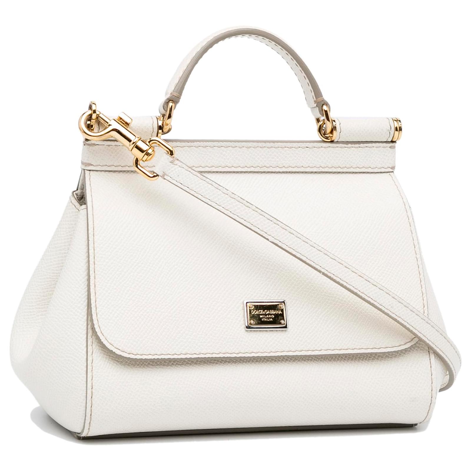 Dolce & Gabbana Dolce&Gabbana White Mini Miss Sicily Leather Pony-style ...