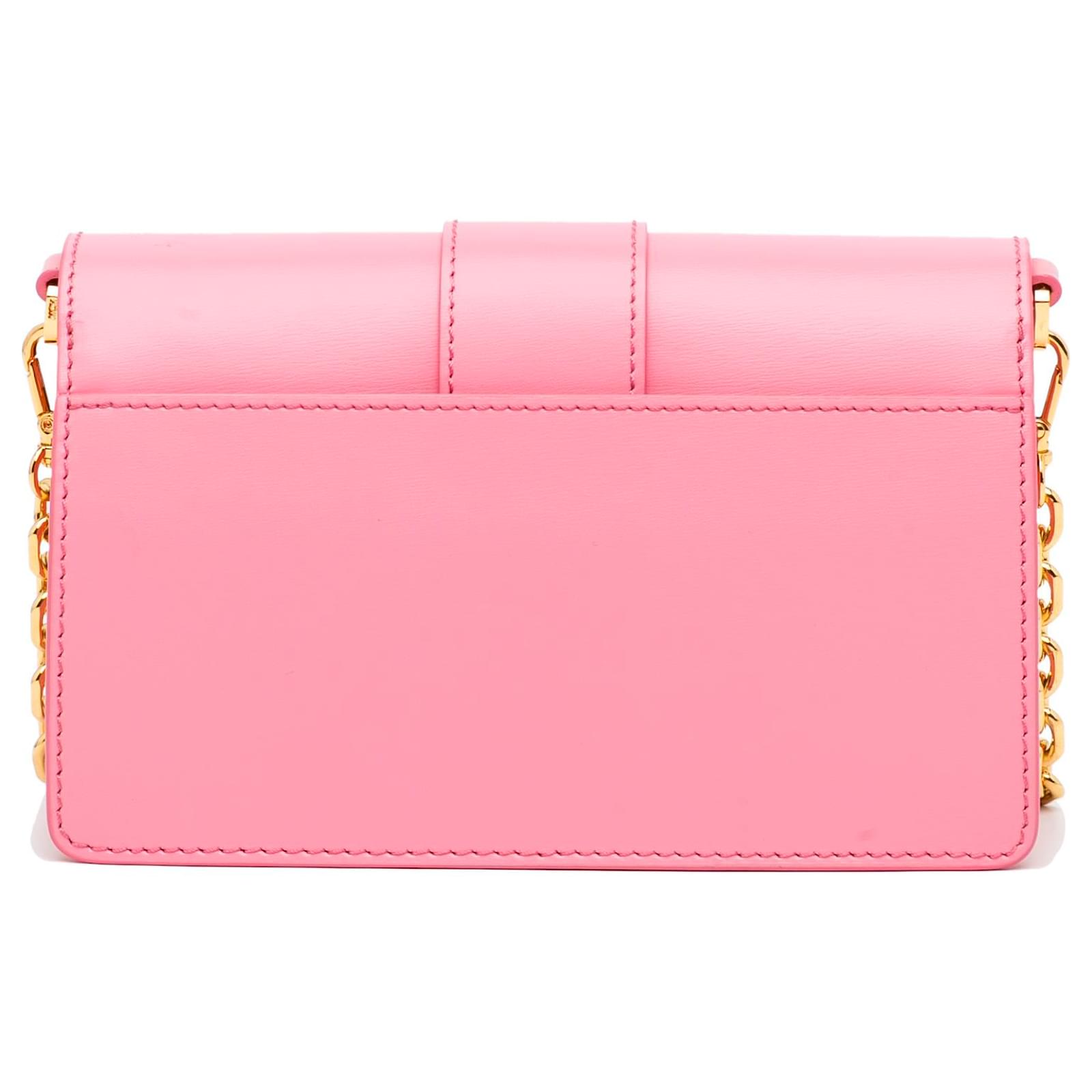 MCM Tracy Monogram Logo Wallet On Chain Crossbody Bag Pink in