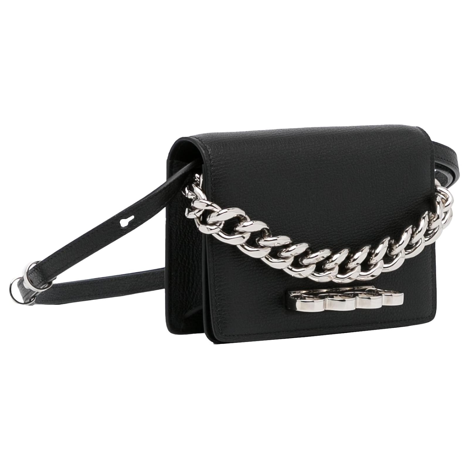 Black Alexander McQueen Mini 4 Ring Chain Clutch Bag Satchel – Designer  Revival