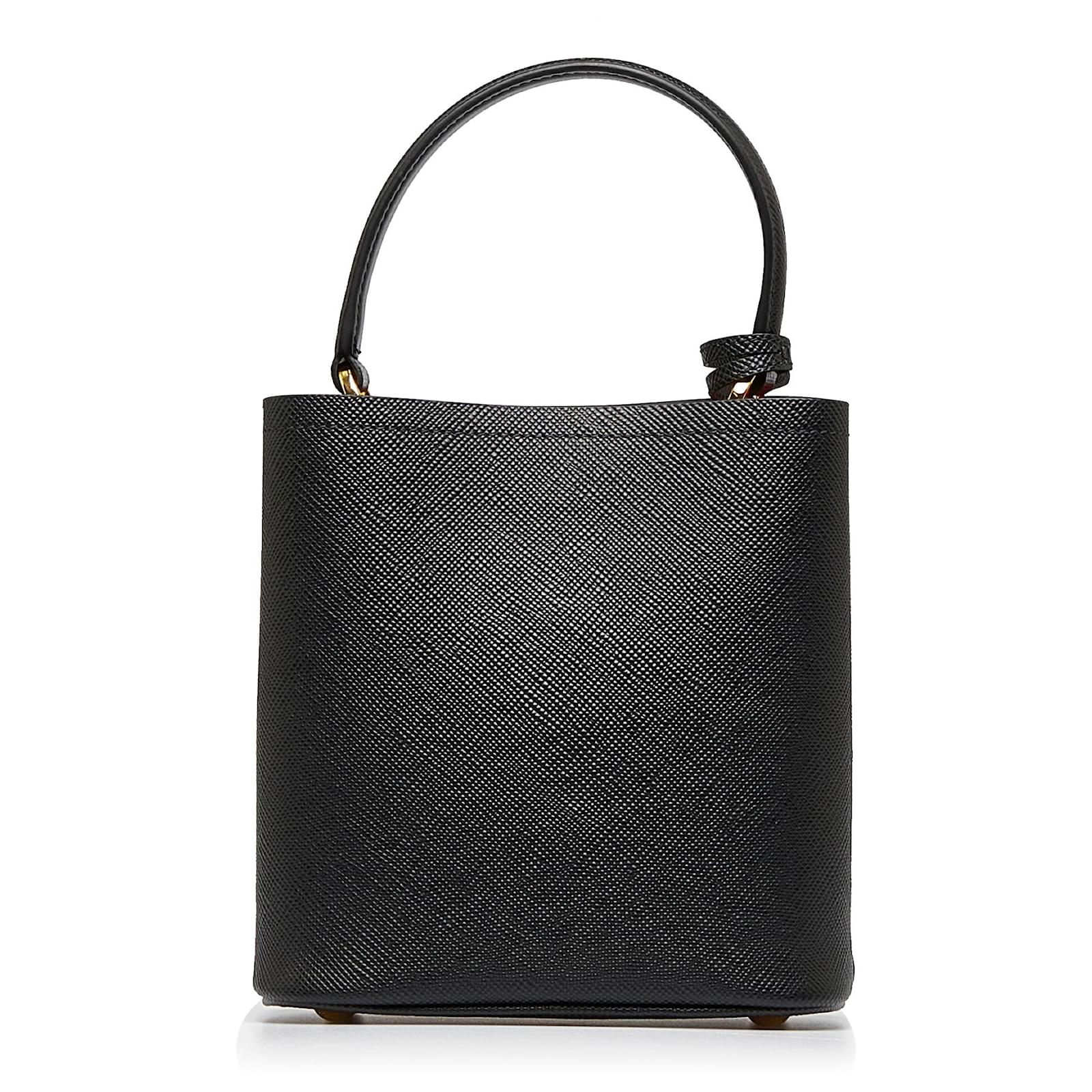 Prada Panier Small Leather Shoulder Bag Black