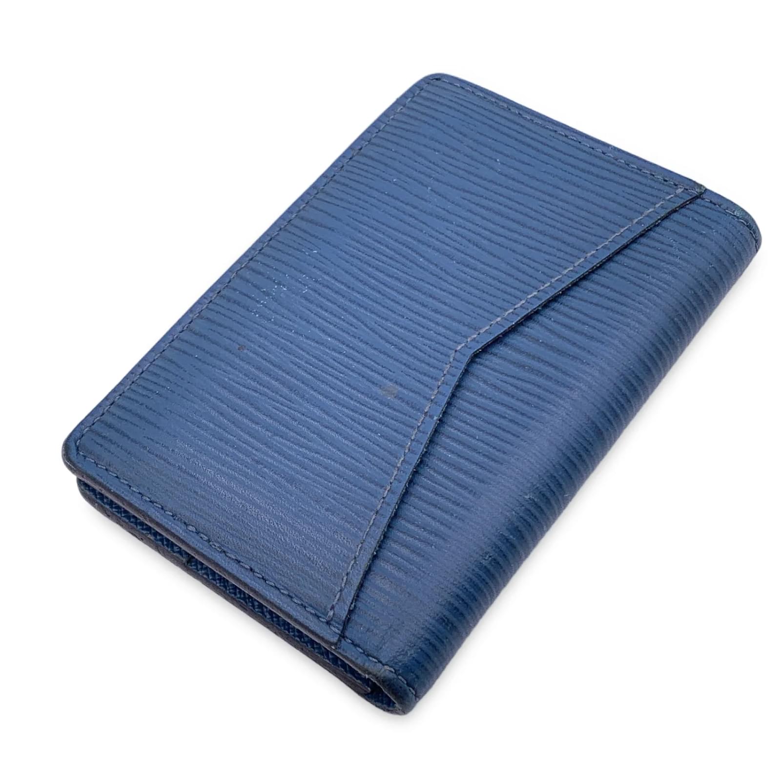 Louis Vuitton Blue Epi Leather Card Holder Pocket Organizer Wallet  ref.949663 - Joli Closet