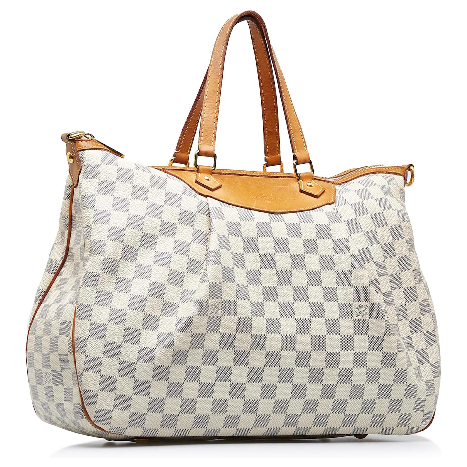 Louis Vuitton White Damier Azur Siracusa GM Cloth ref.950195