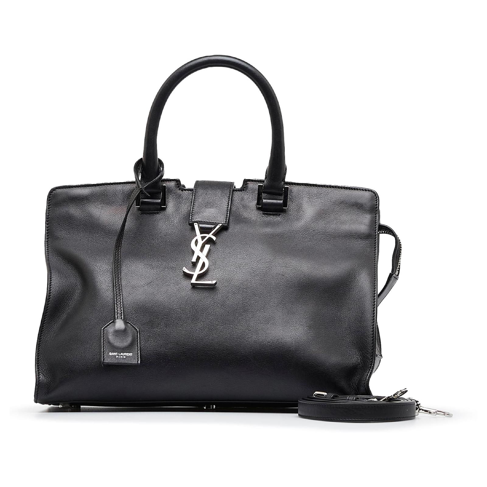 Saint Laurent Black Downtown Cabas Satchel Leather Pony-style calfskin  ref.950202 - Joli Closet