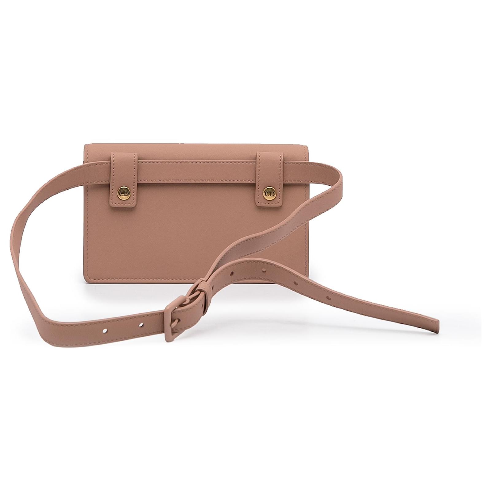 Dior Brown Ultra Matte Saddle Belt Pouch Beige Leather Pony-style calfskin  ref.950251 - Joli Closet