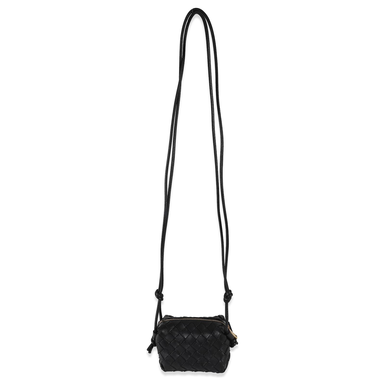 Bottega Veneta Black Intrecciato Candy Loop Camera Bag Leather ref.950413 -  Joli Closet