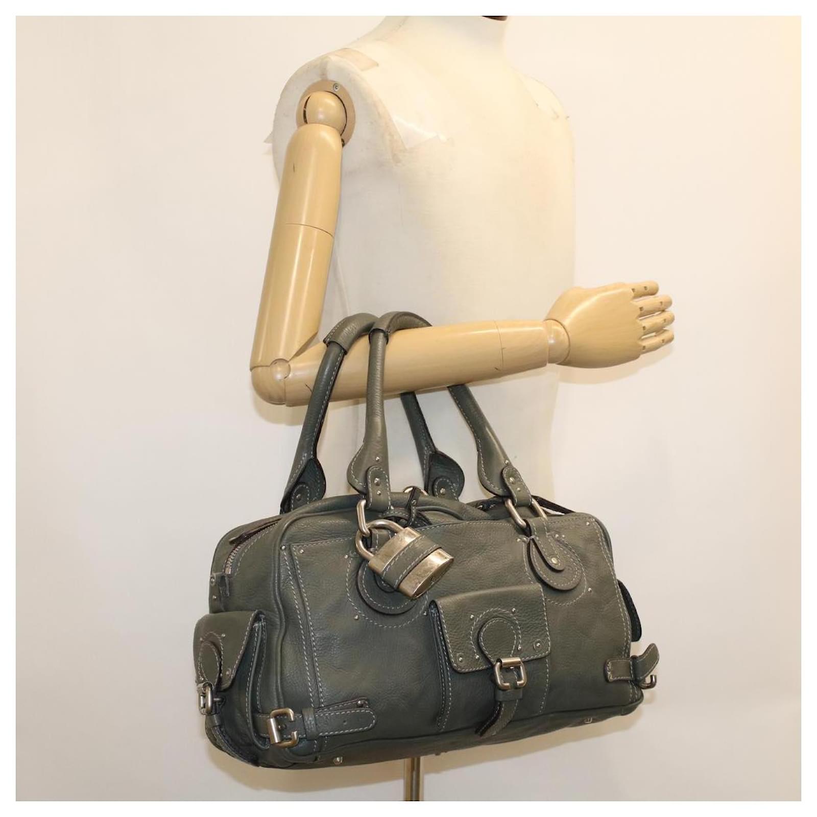 Chloé Chloe Paddington Shoulder Bag Leather Gray 03-06-53 Auth