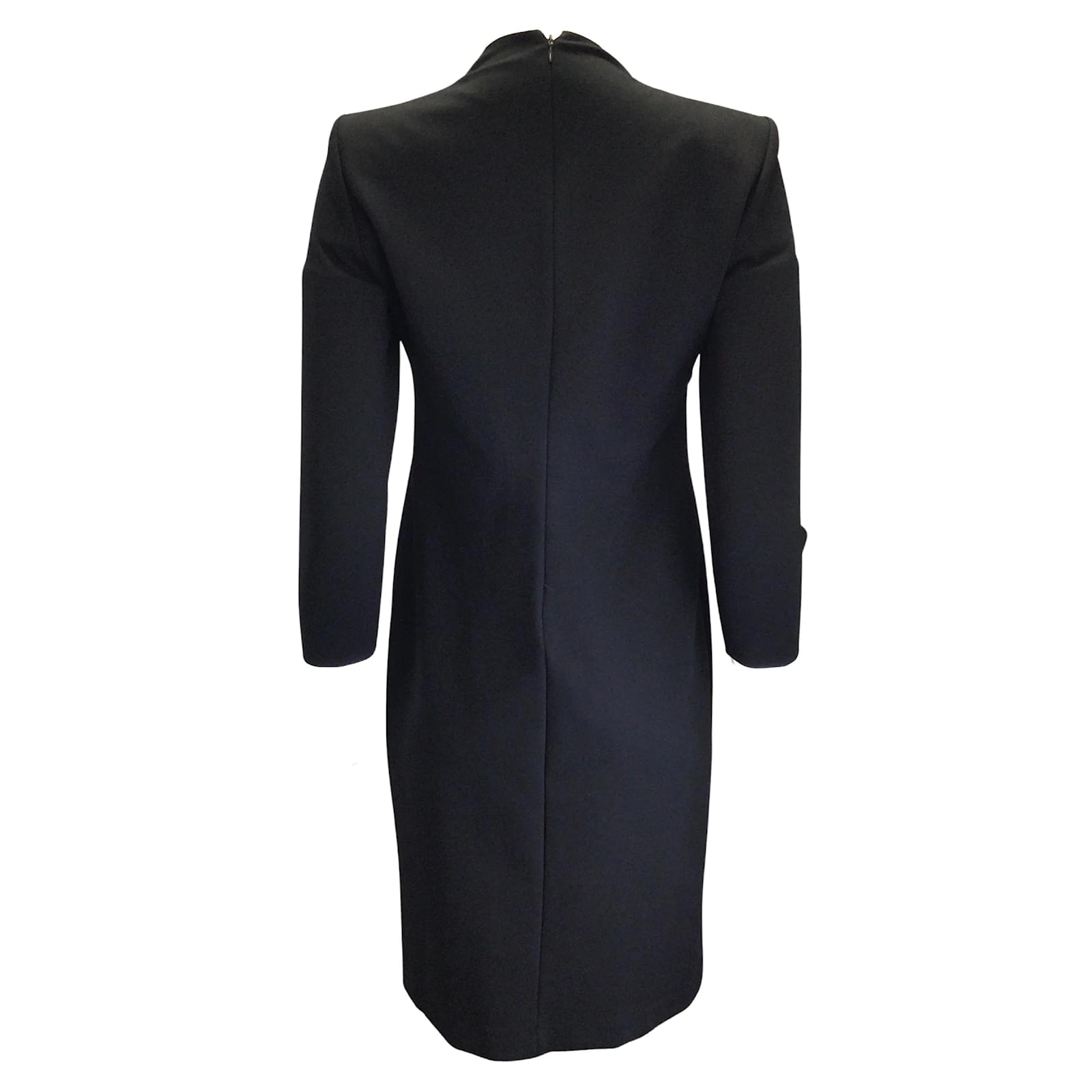 Giorgio Armani Black Long Sleeved Jersey Midi Dress Viscose ref