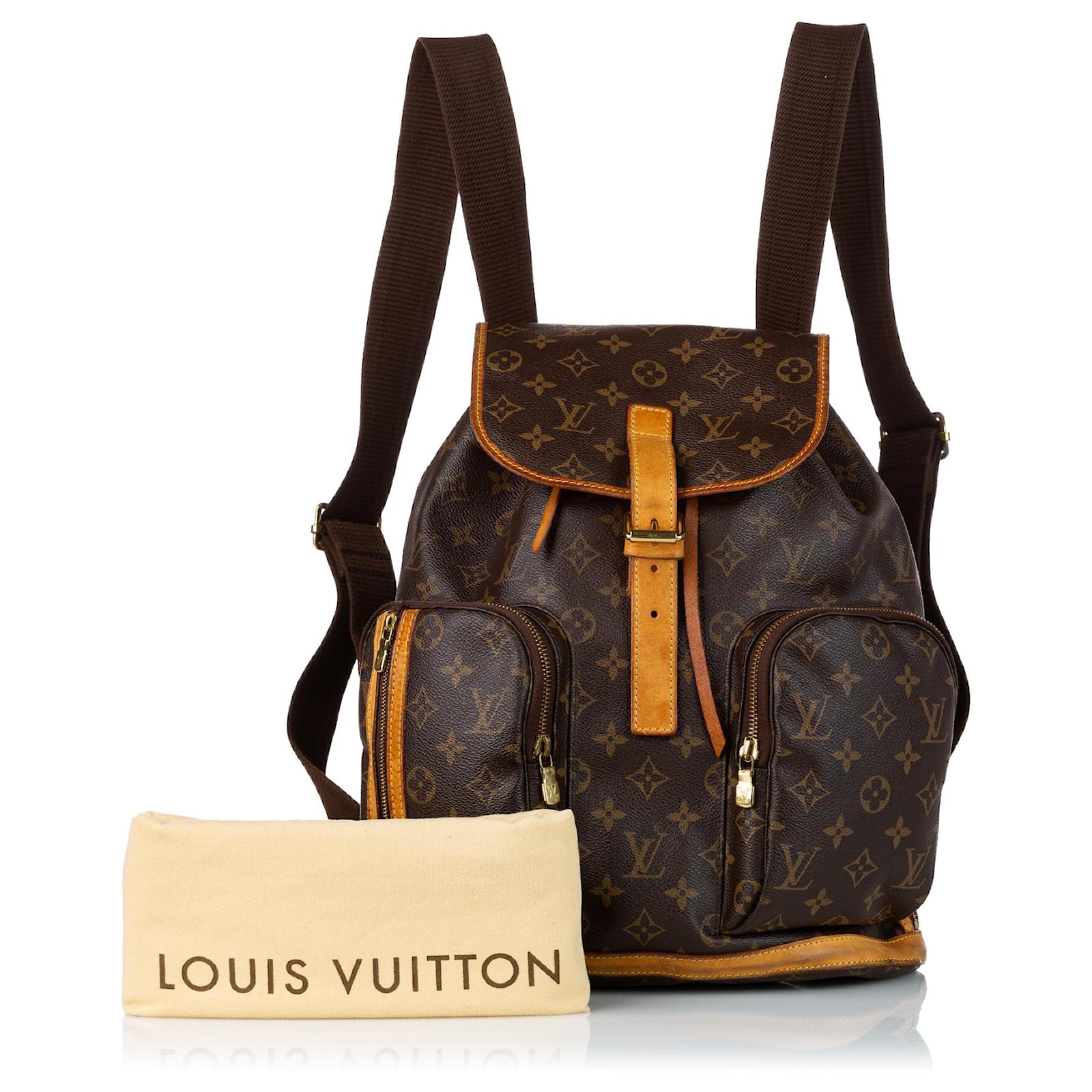 Louis Vuitton Brown Monogram Sac a Dos Bosphore Leather Cloth ref