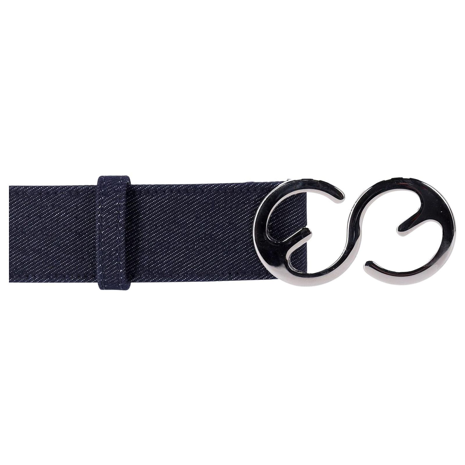 Escada Denim Belt in Navy Blue Canvas and Leather Cloth ref  display picture 1