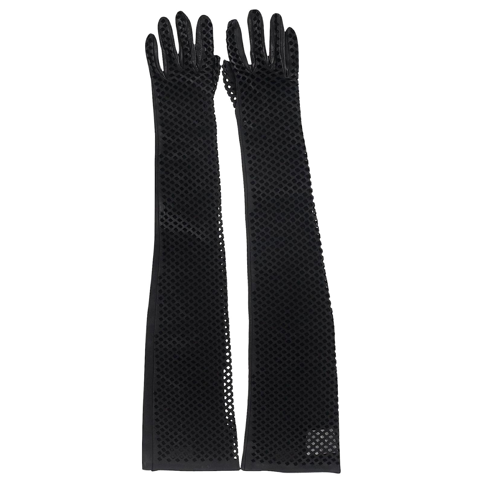 Versace Cutout Gloves in Black Leather ref.952031 - Joli Closet