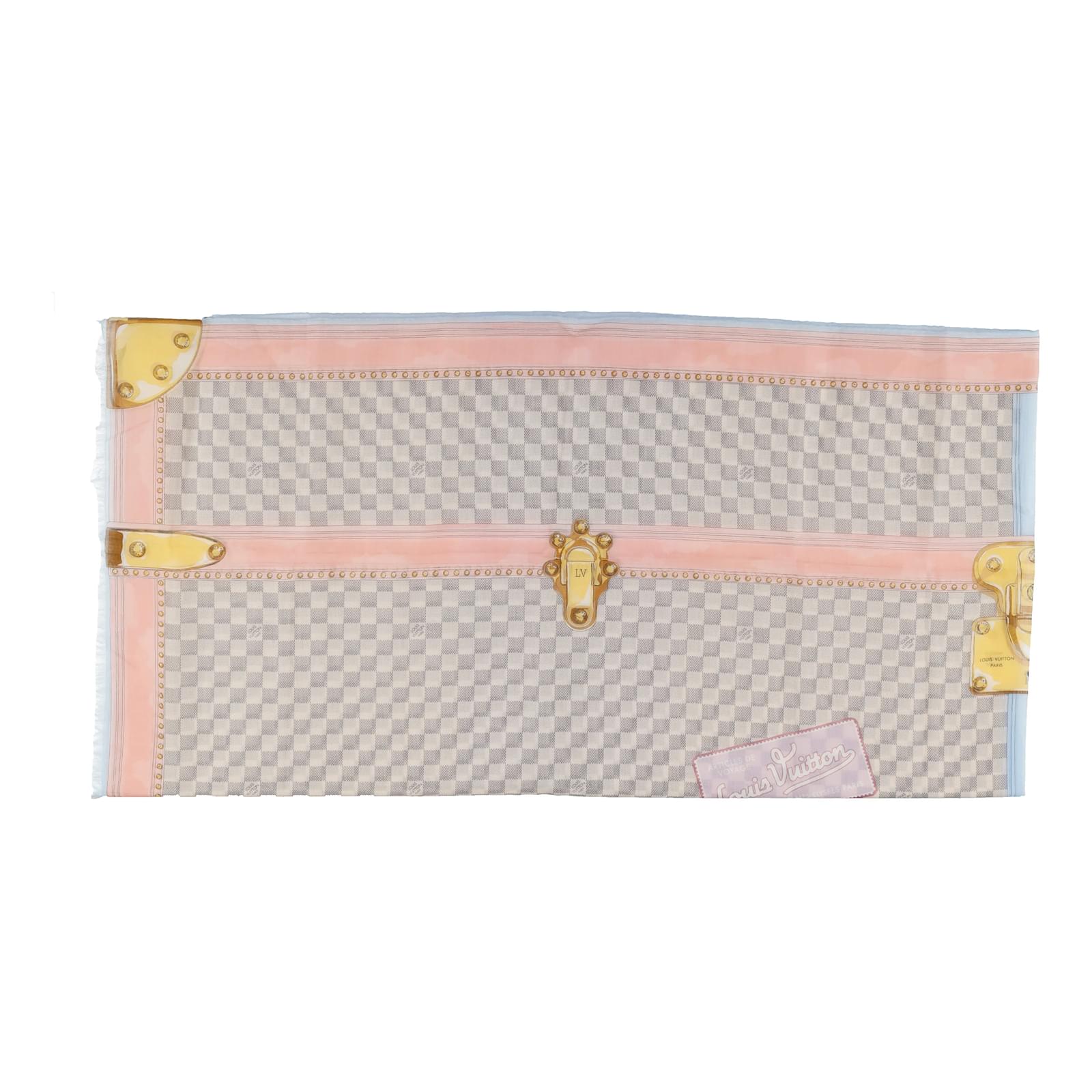 Louis Vuitton - Trunks and Bags Cotton and Silk Pink Scarf