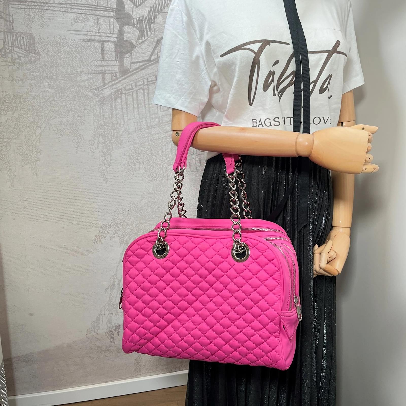 美品DOLCE&GABBANA 6zip BAG LILY Dolce & Gabbana Lily Glam Nylon Pink Bag Synthetic ref