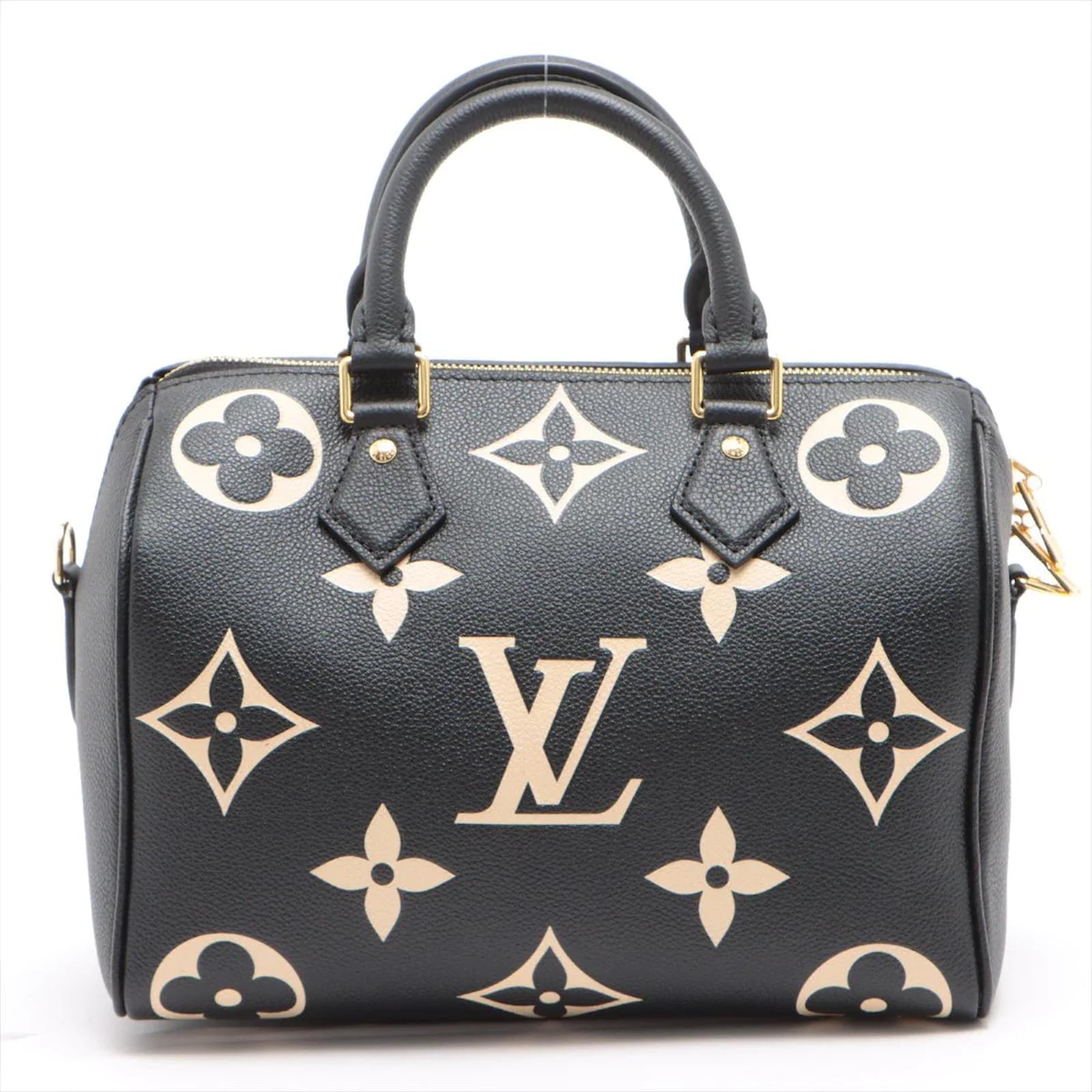 Louis Vuitton, Bags, Louis Vuitton Speedy Bandouliere Bag Bicolor Monogram  Empreinte Giant 25 Black
