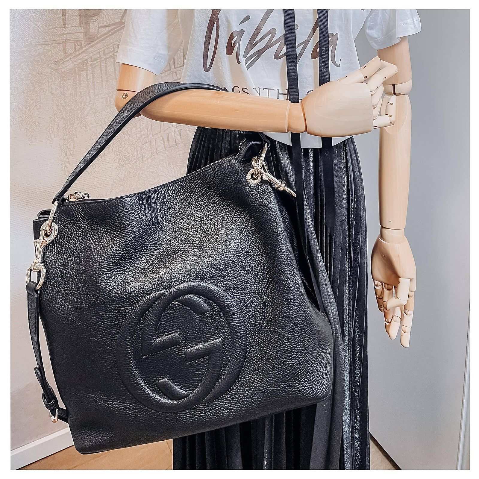 Gucci Soho Leather 2-Way Black Shoulder Bag ref.JC952644 (Sold 