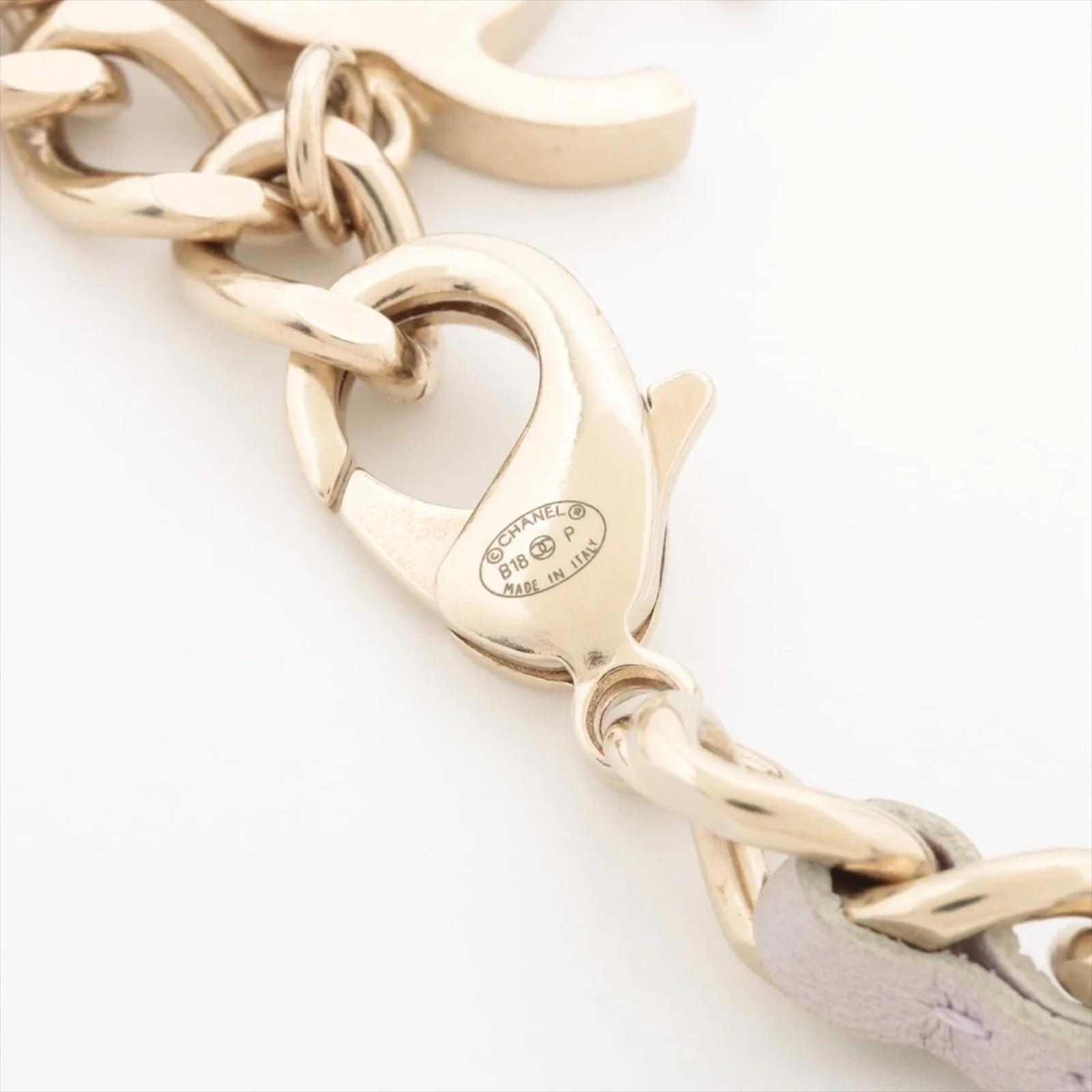 Chanel Coco Chain Necklace Padlock Purple Leather Gold Pink Metal  ref.952691 - Joli Closet
