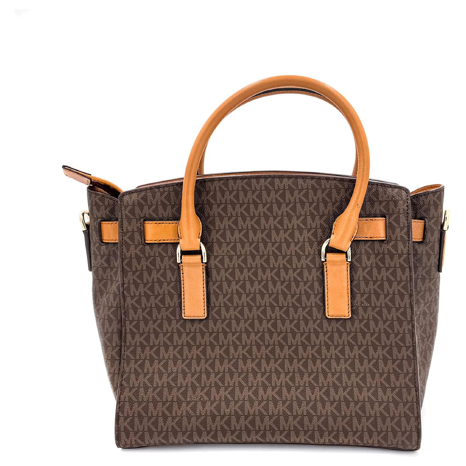 Michael Kors Hamilton Monogram Canva Brown Cloth ref.952720 - Joli Closet