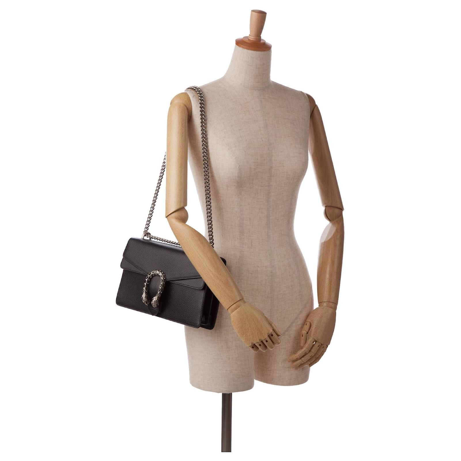 ショルダーバッグ・ポシェット DIONYSUS LEATHER SHOULDER BAG Dionysus Medium patent leather shoulder bag in black - Gucci